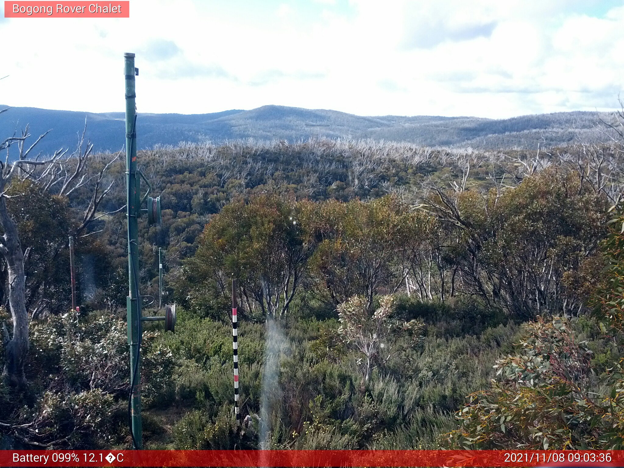 Bogong Web Cam 9:03am Monday 8th of November 2021