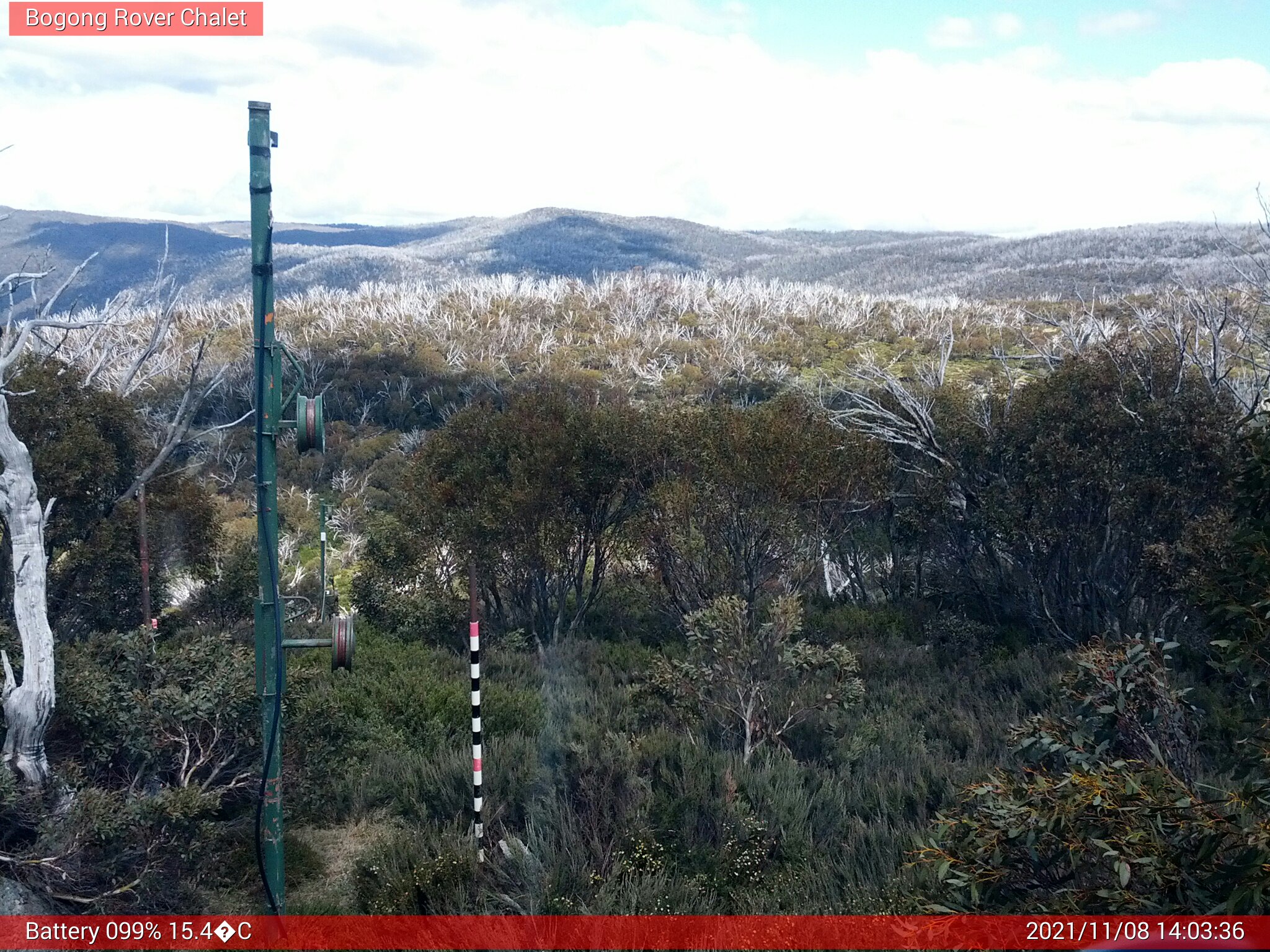 Bogong Web Cam 2:03pm Monday 8th of November 2021