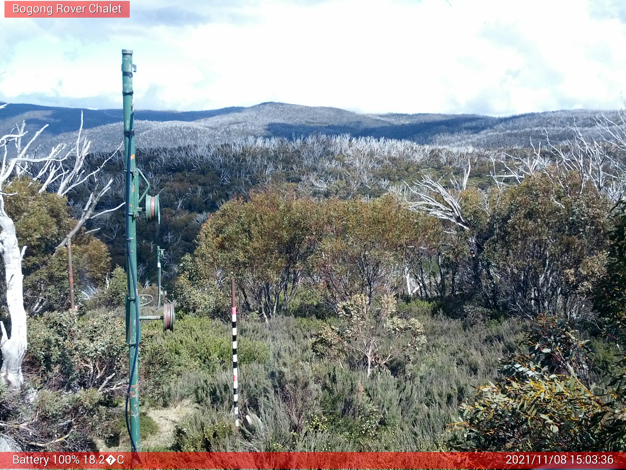 Bogong Web Cam 3:03pm Monday 8th of November 2021