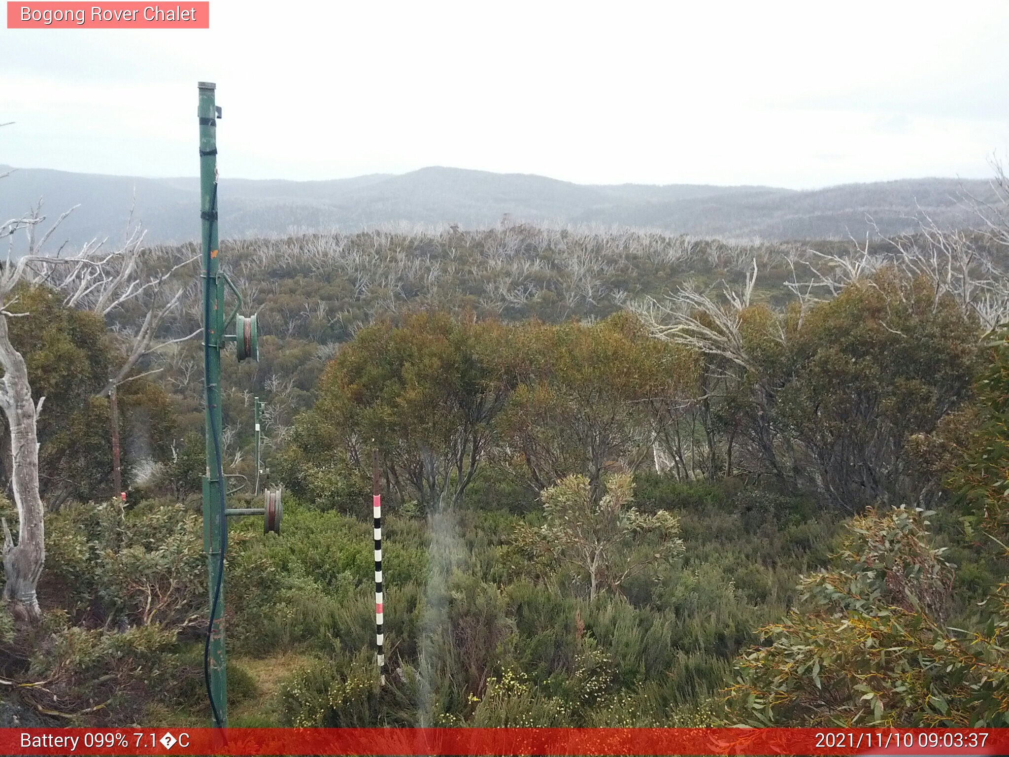 Bogong Web Cam 9:03am Wednesday 10th of November 2021