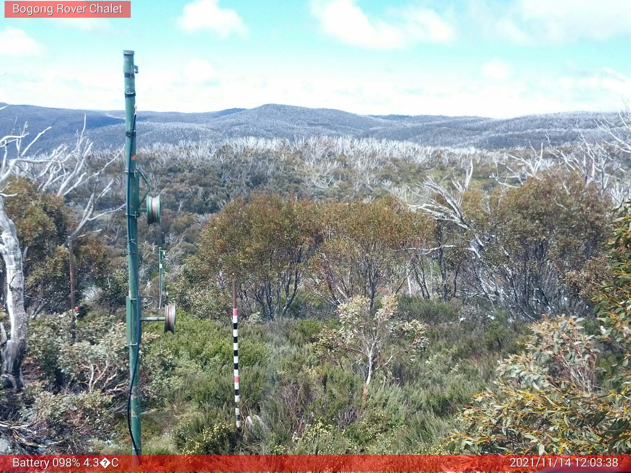 Bogong Web Cam 12:03pm Sunday 14th of November 2021