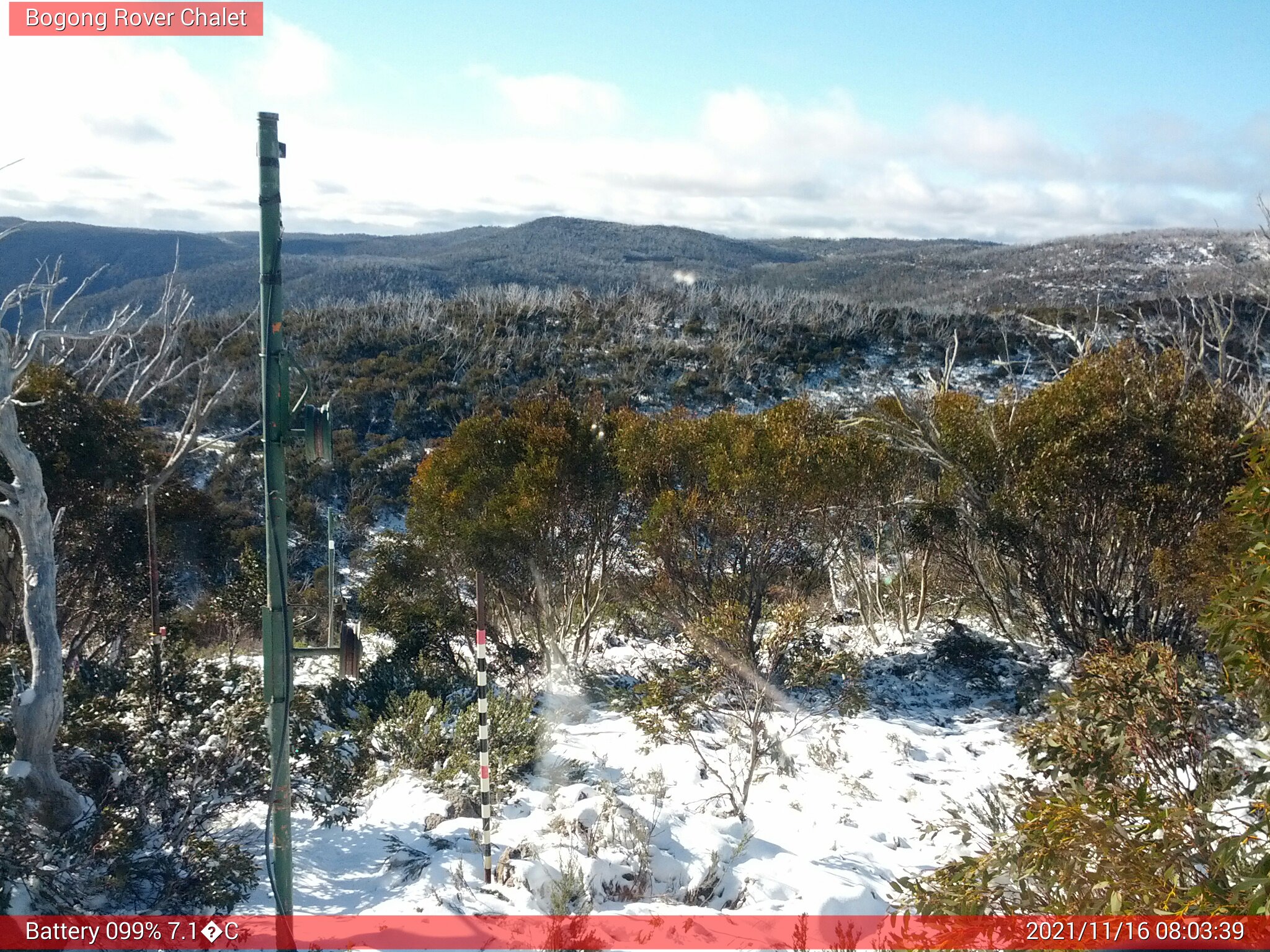 Bogong Web Cam 8:03am Tuesday 16th of November 2021