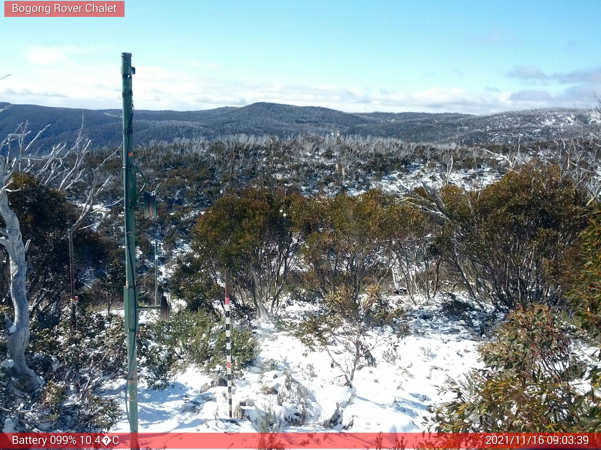 Bogong Web Cam 9:03am Tuesday 16th of November 2021