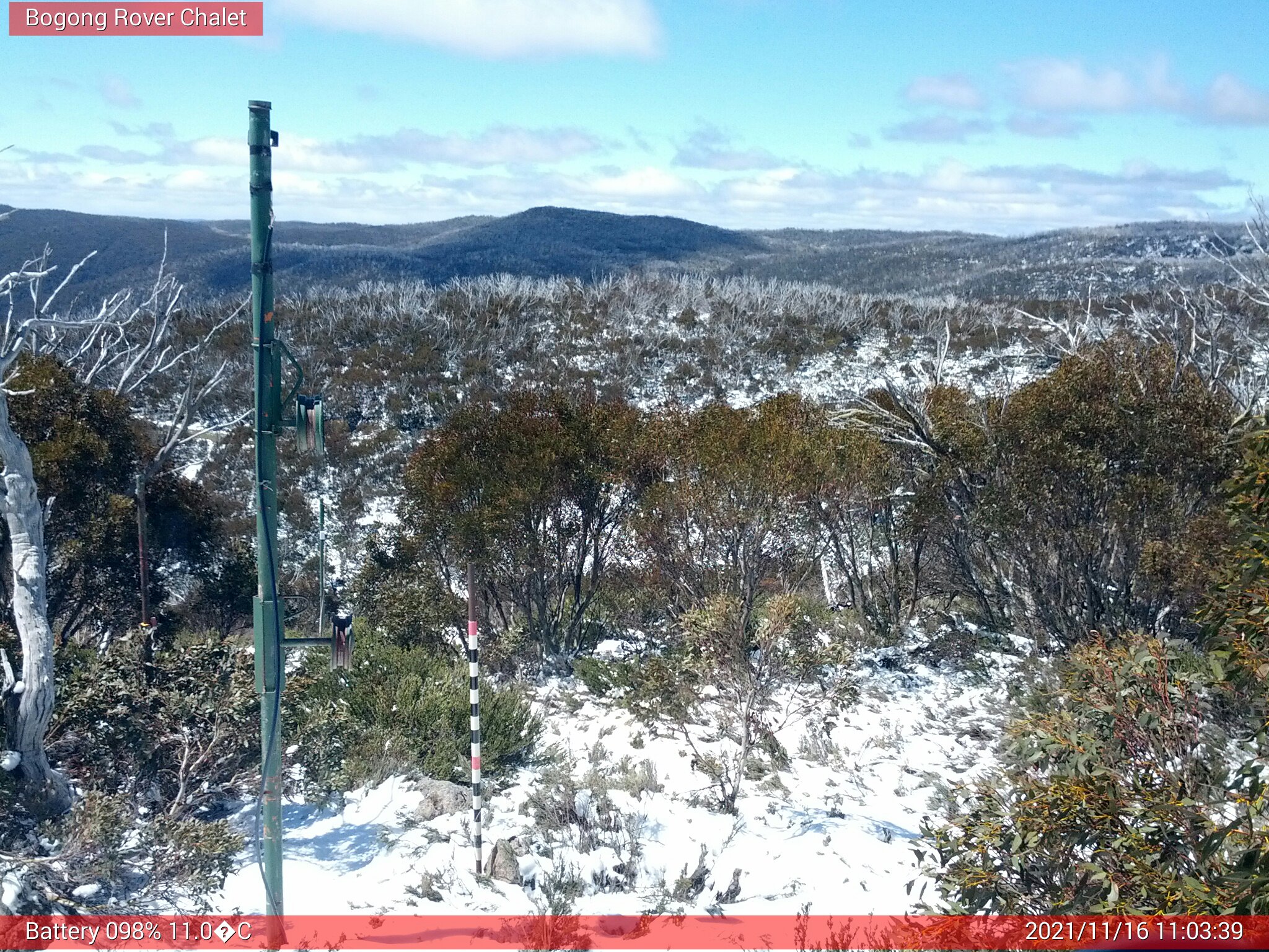 Bogong Web Cam 11:03am Tuesday 16th of November 2021