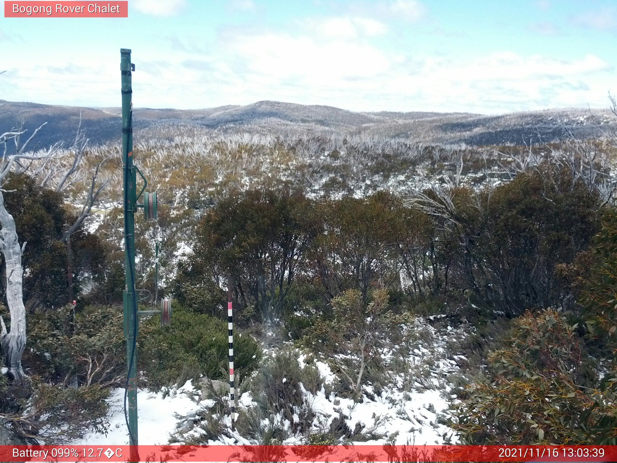 Bogong Web Cam 1:03pm Tuesday 16th of November 2021