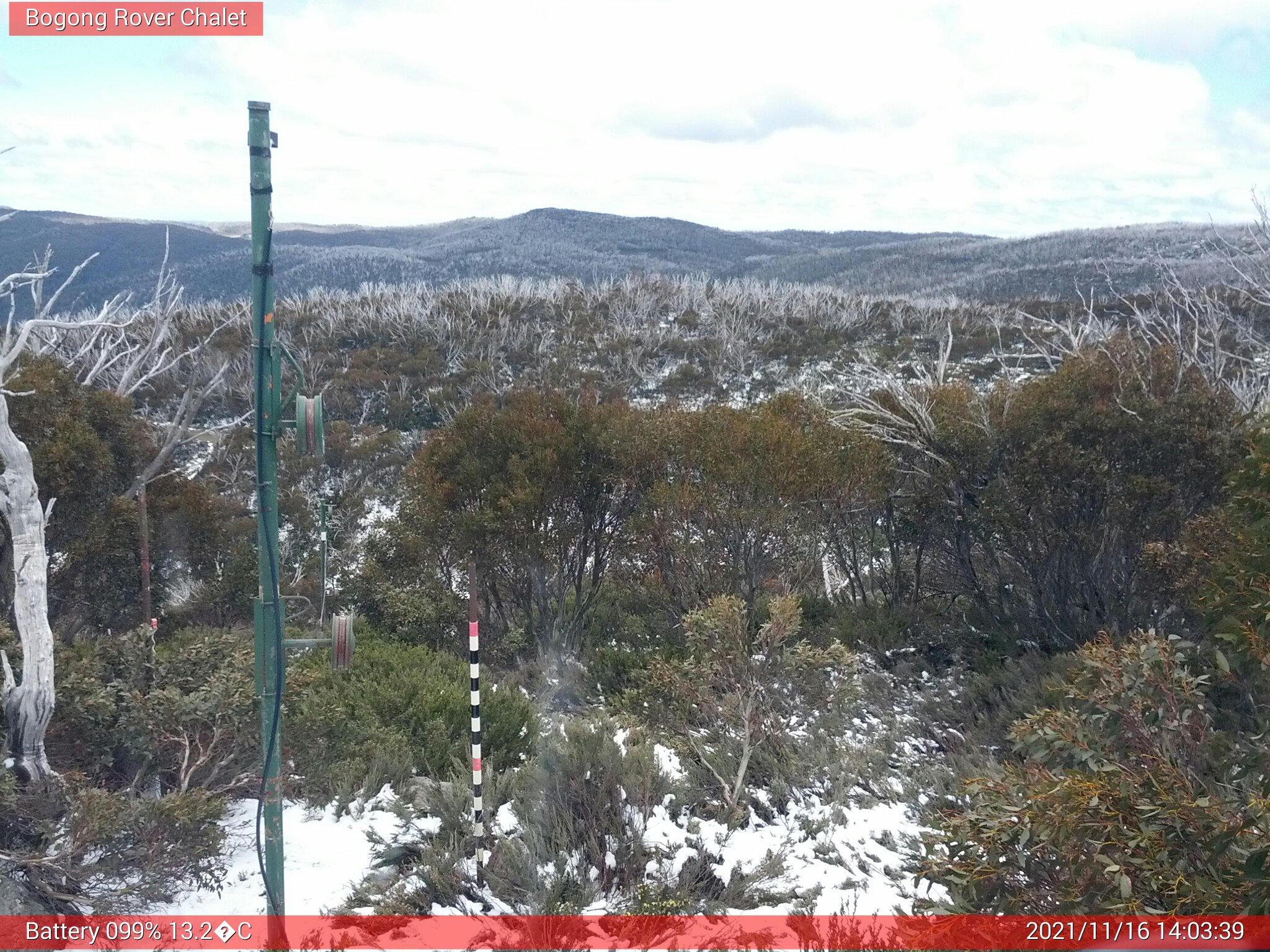 Bogong Web Cam 2:03pm Tuesday 16th of November 2021