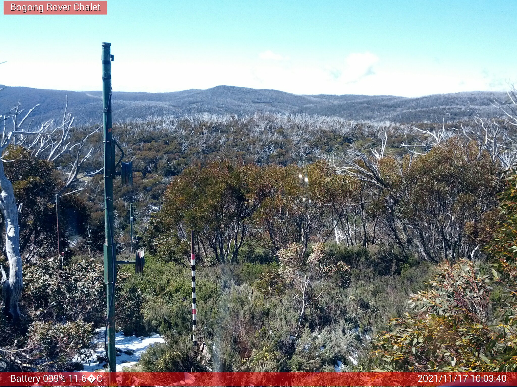 Bogong Web Cam 10:03am Wednesday 17th of November 2021