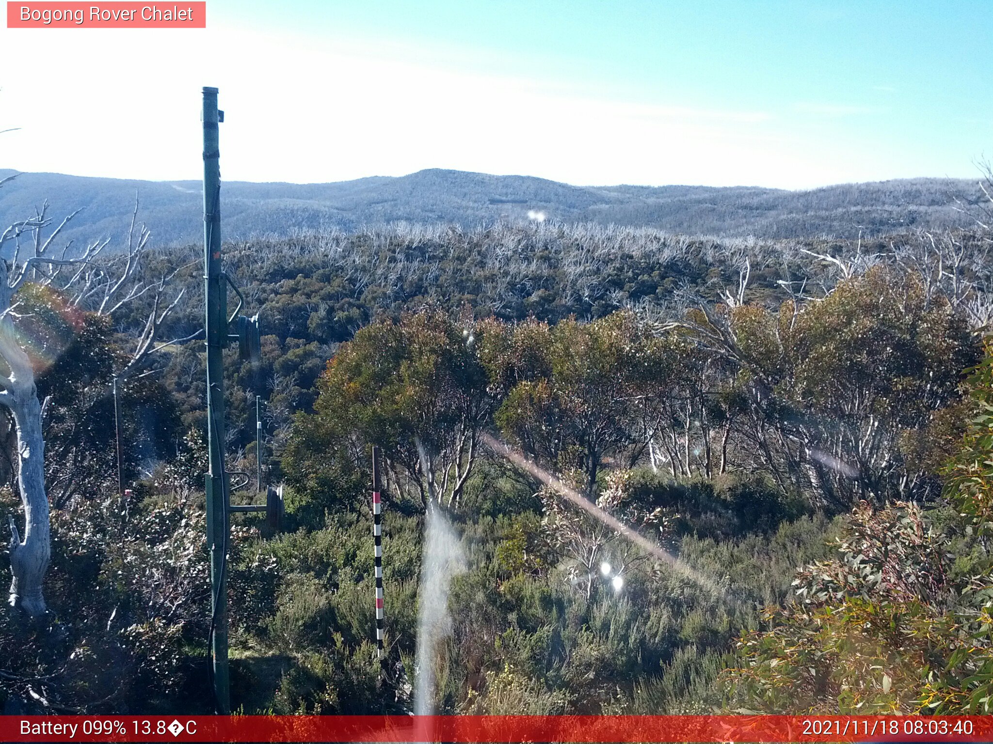 Bogong Web Cam 8:03am Thursday 18th of November 2021