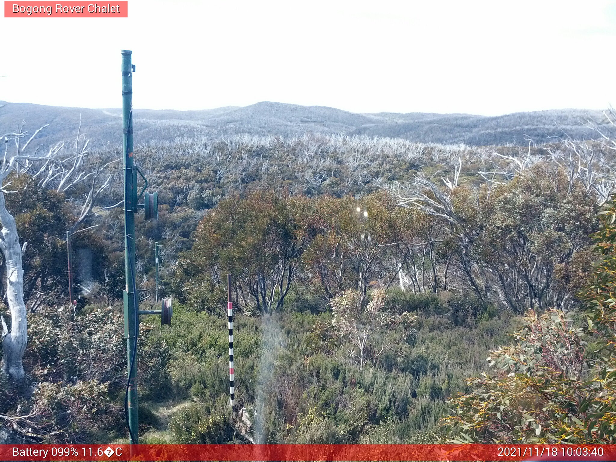 Bogong Web Cam 10:03am Thursday 18th of November 2021