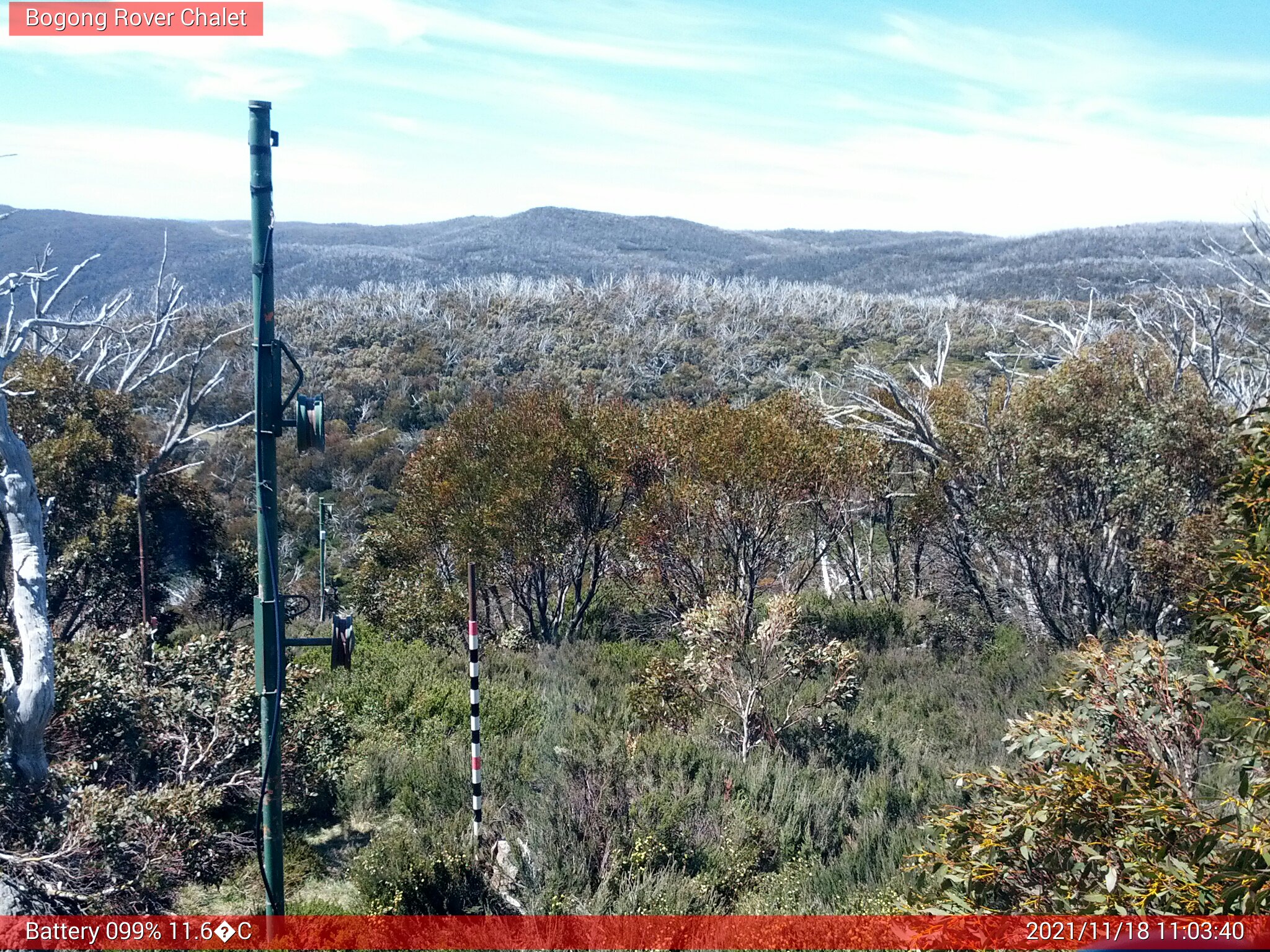 Bogong Web Cam 11:03am Thursday 18th of November 2021