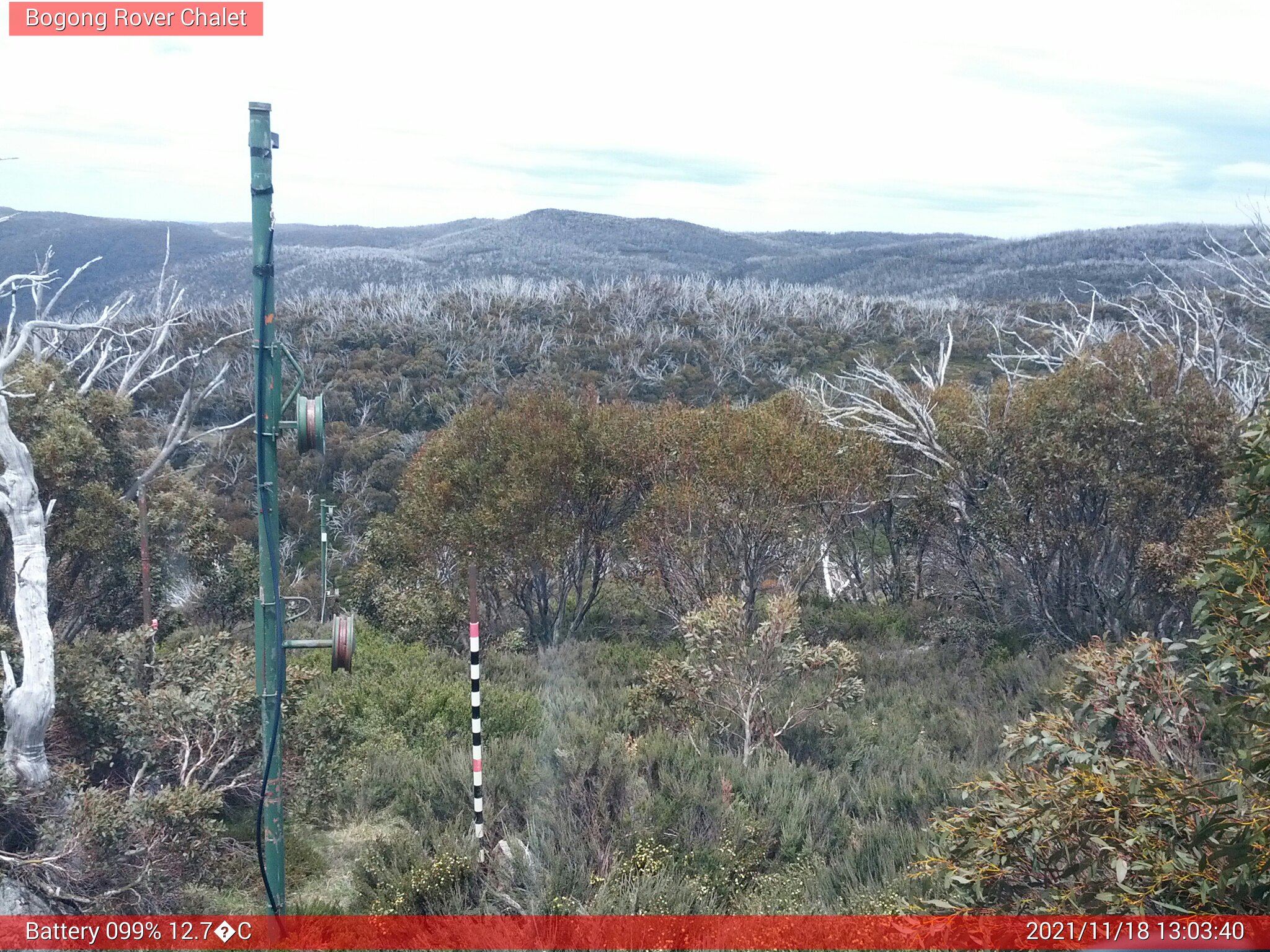 Bogong Web Cam 1:03pm Thursday 18th of November 2021