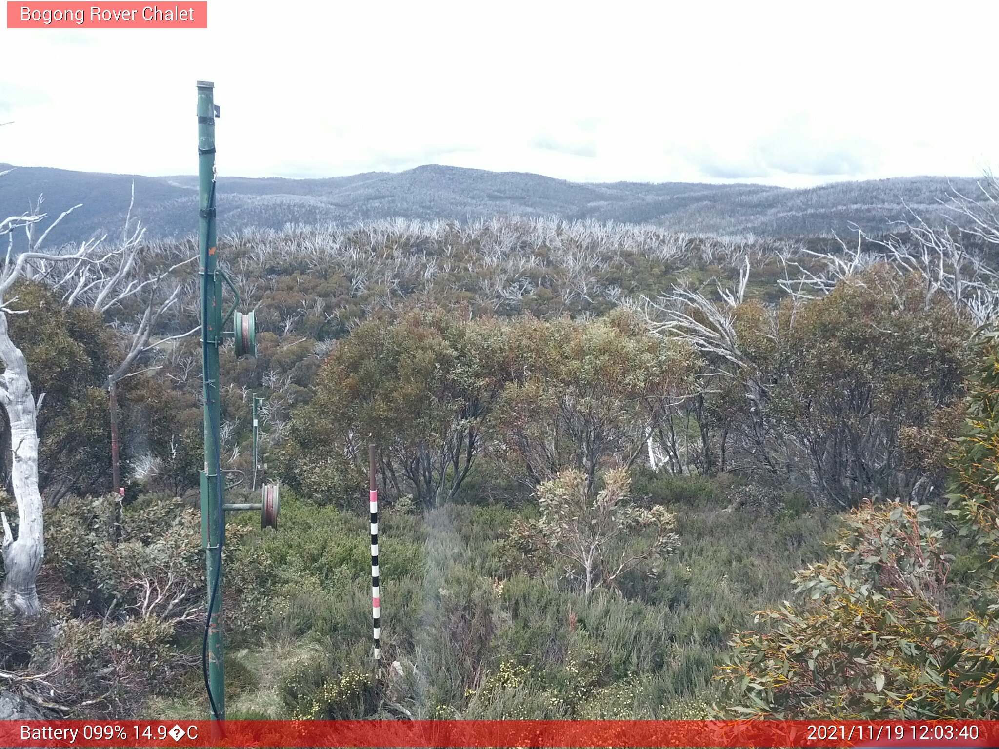 Bogong Web Cam 12:03pm Friday 19th of November 2021