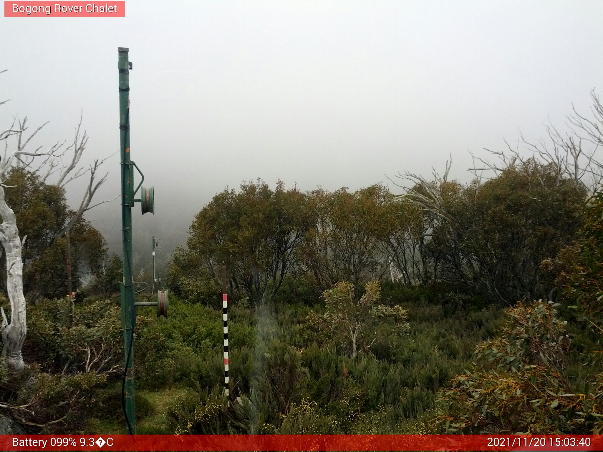 Bogong Web Cam 3:03pm Saturday 20th of November 2021