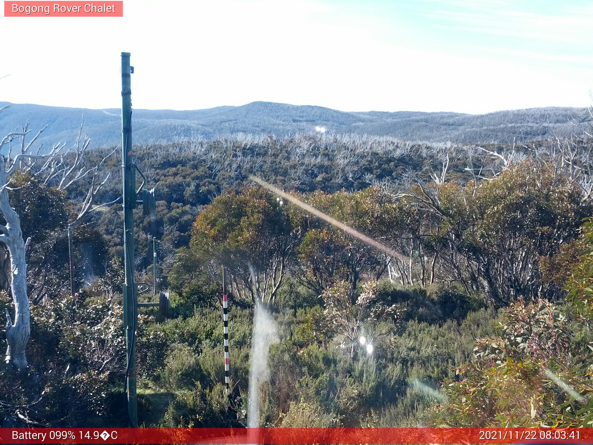 Bogong Web Cam 8:03am Monday 22nd of November 2021