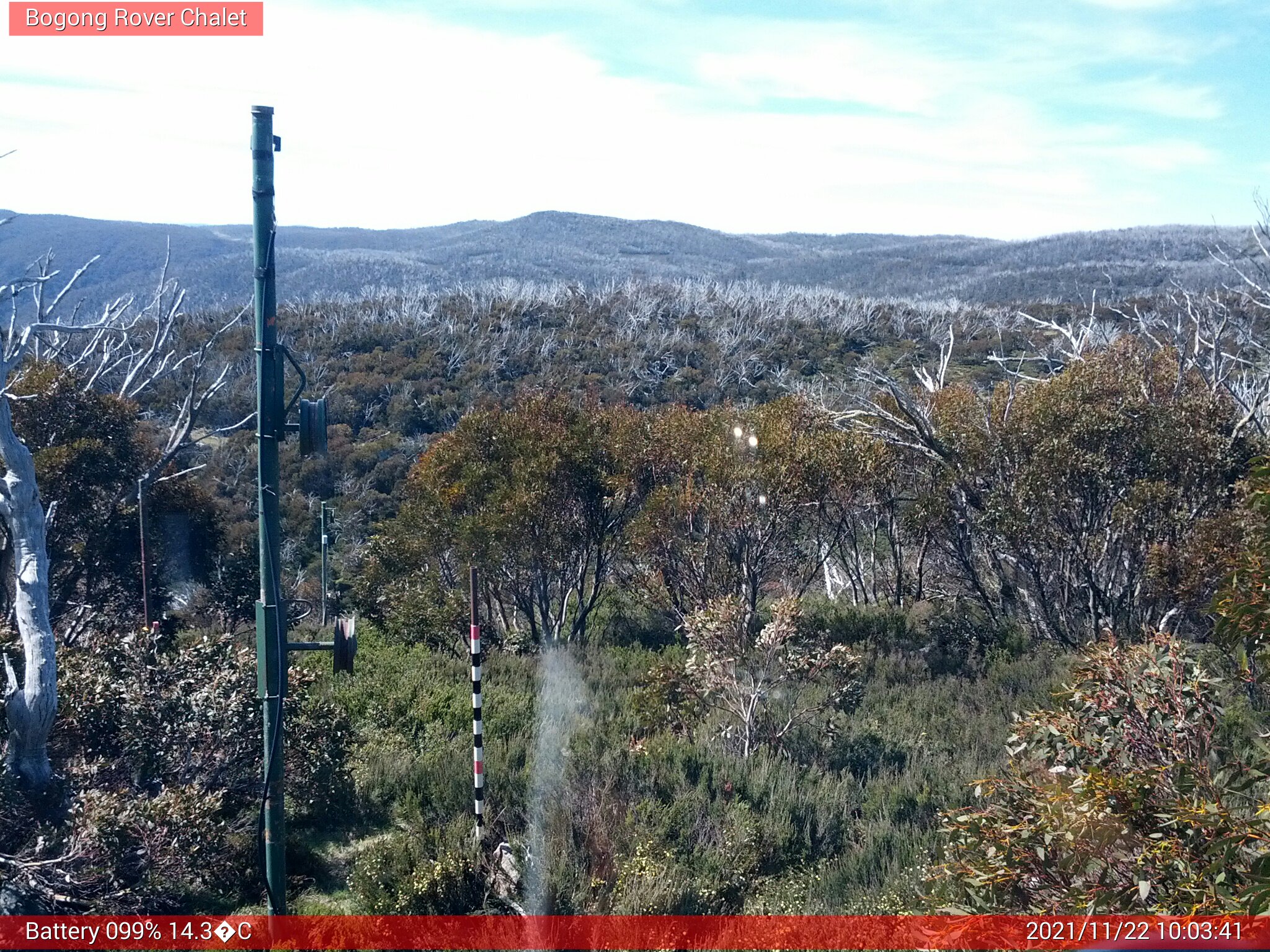 Bogong Web Cam 10:03am Monday 22nd of November 2021