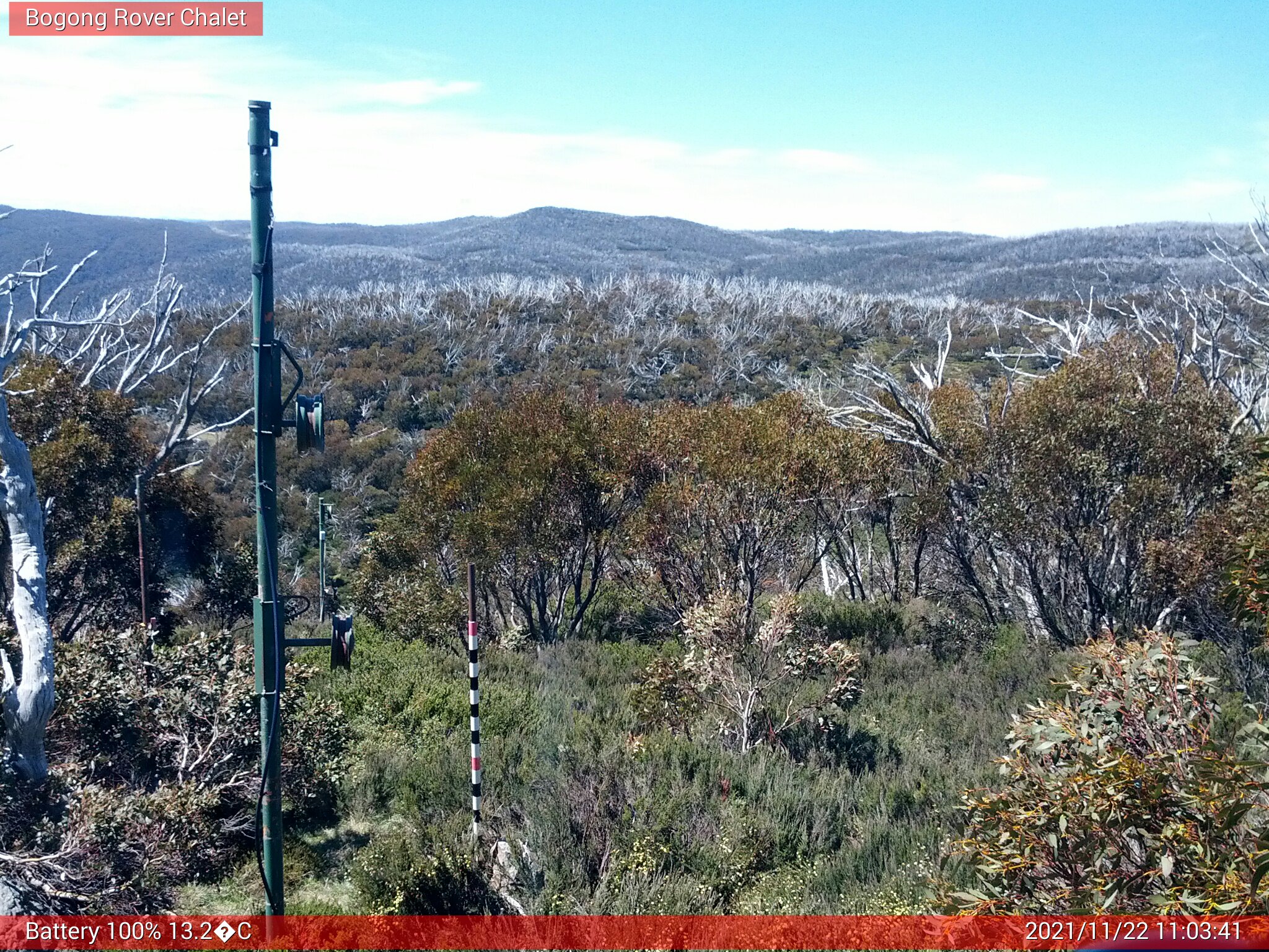 Bogong Web Cam 11:03am Monday 22nd of November 2021