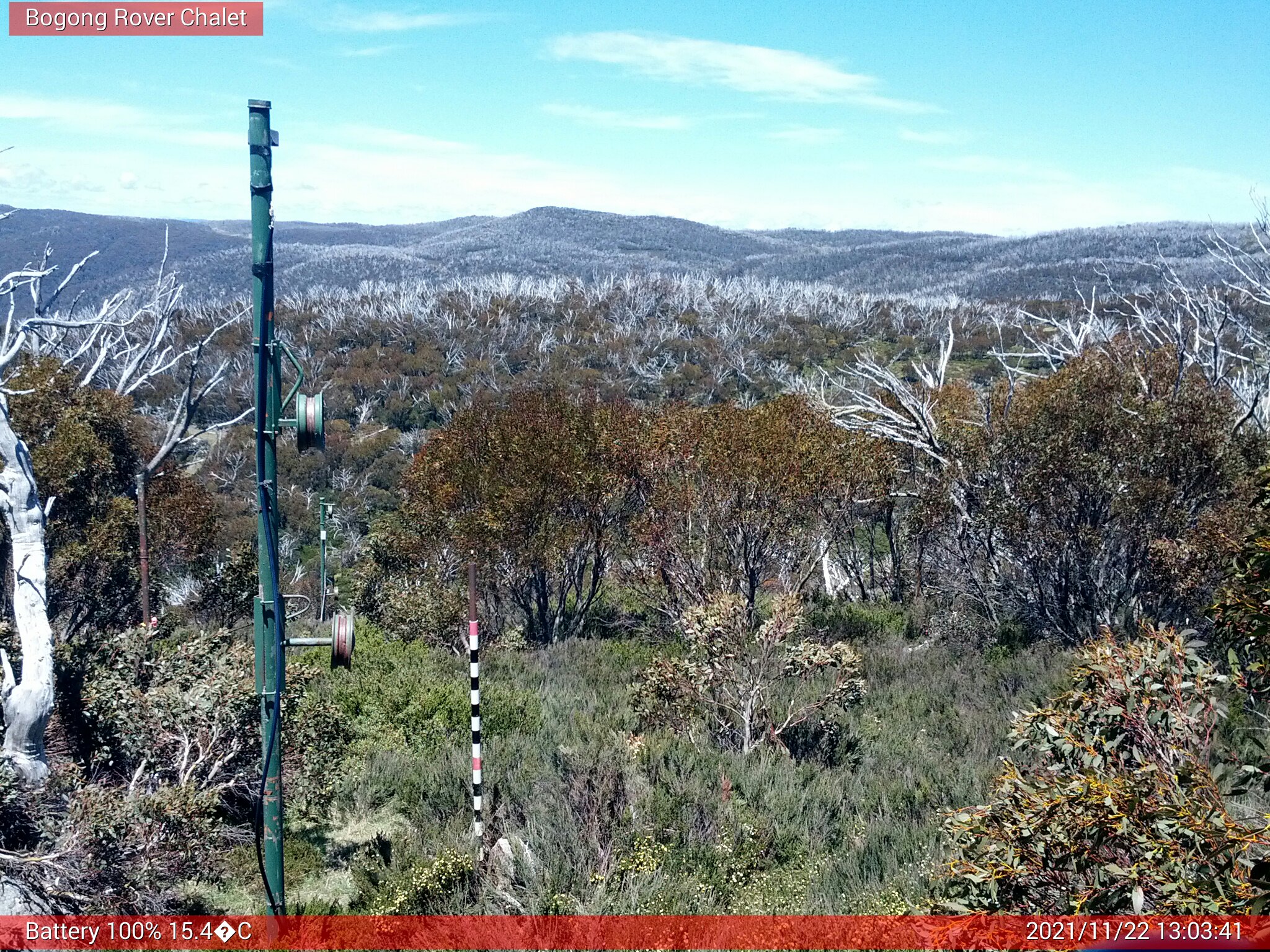 Bogong Web Cam 1:03pm Monday 22nd of November 2021