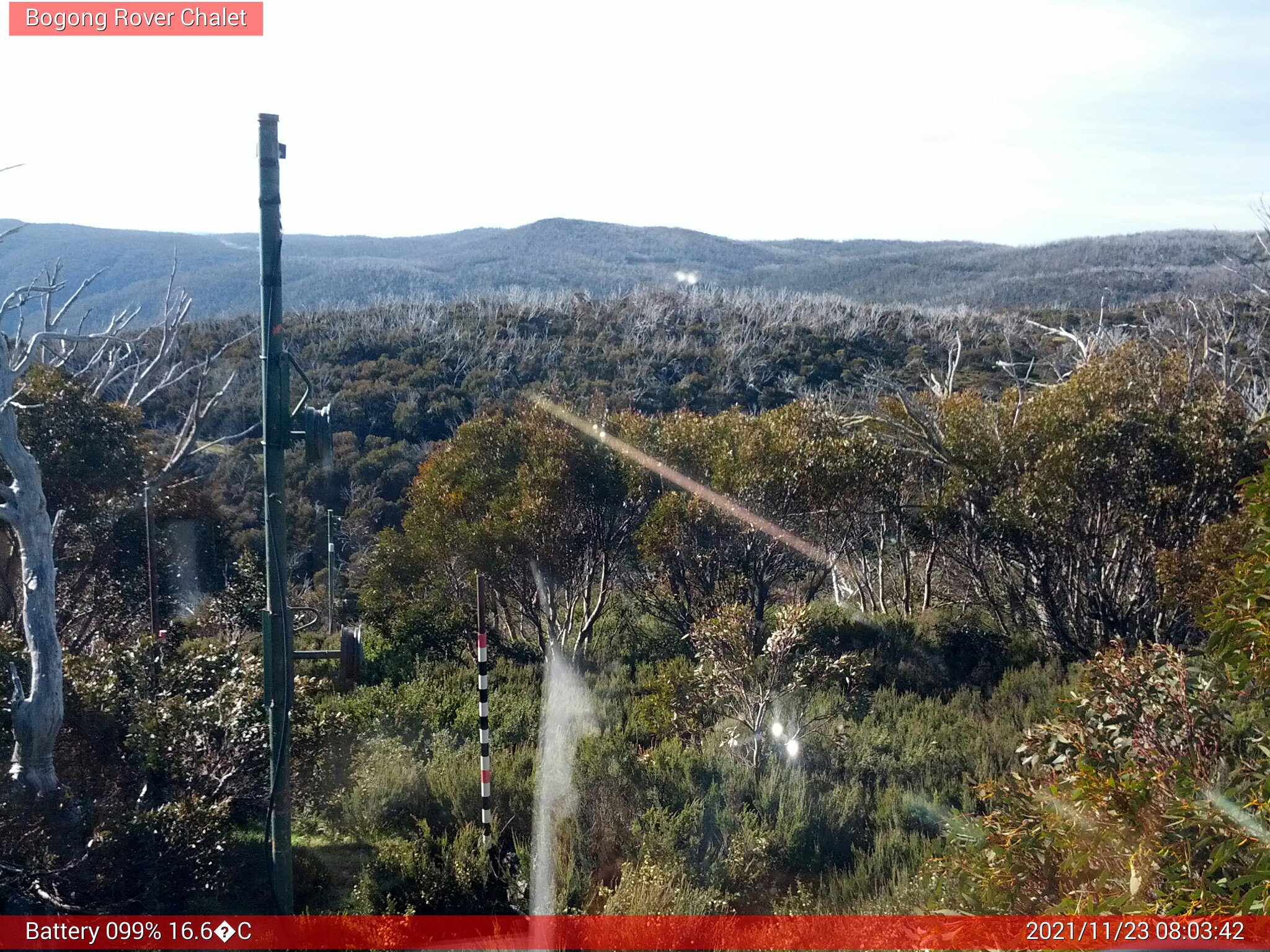 Bogong Web Cam 8:03am Tuesday 23rd of November 2021