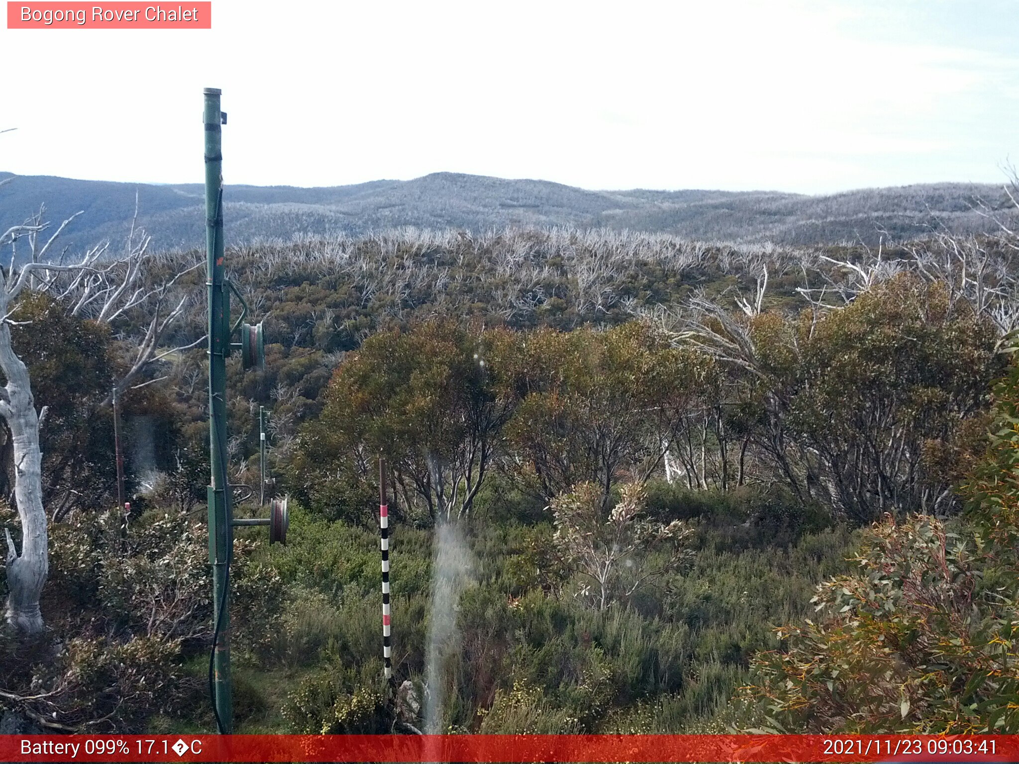 Bogong Web Cam 9:03am Tuesday 23rd of November 2021