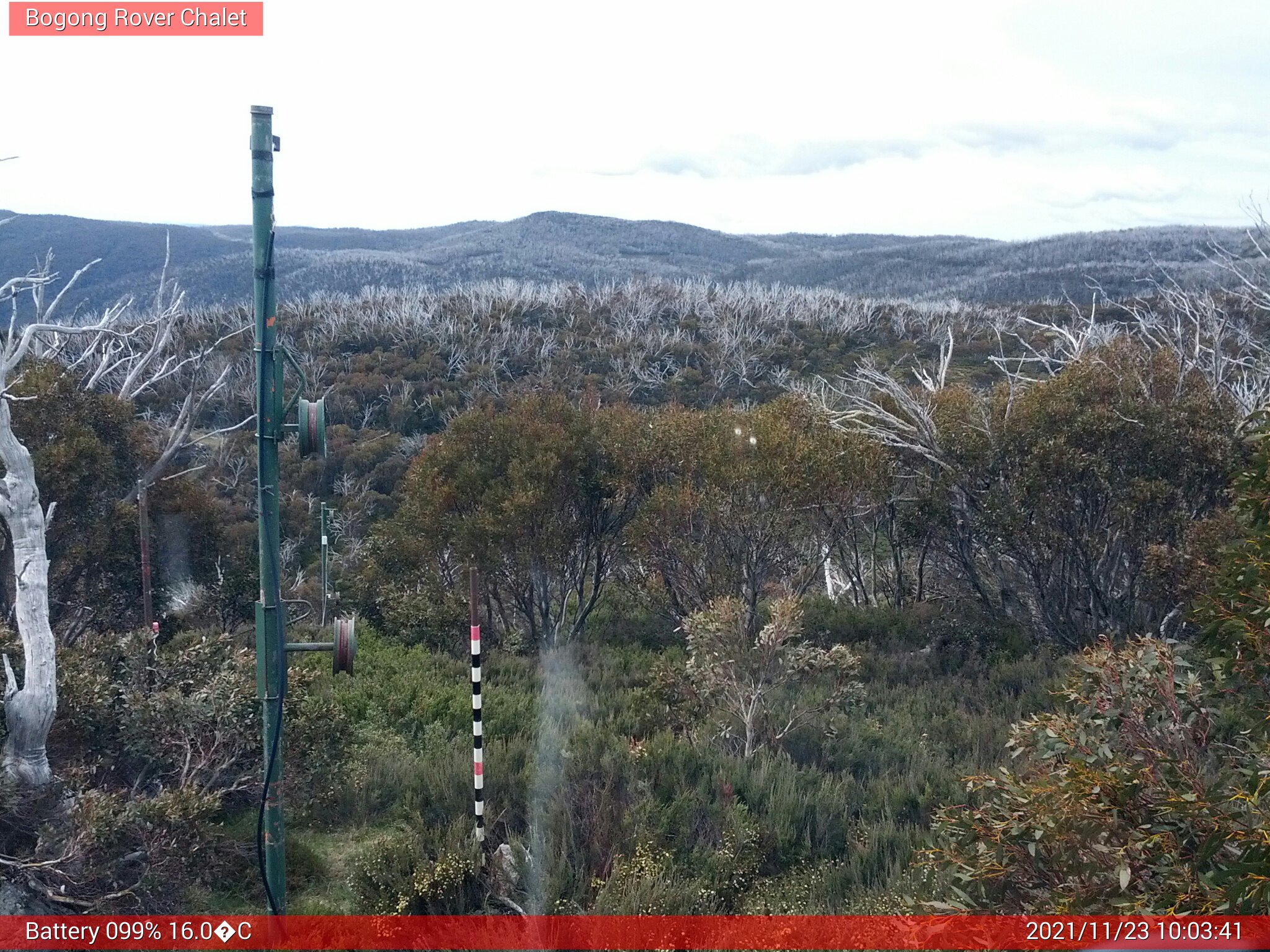 Bogong Web Cam 10:03am Tuesday 23rd of November 2021