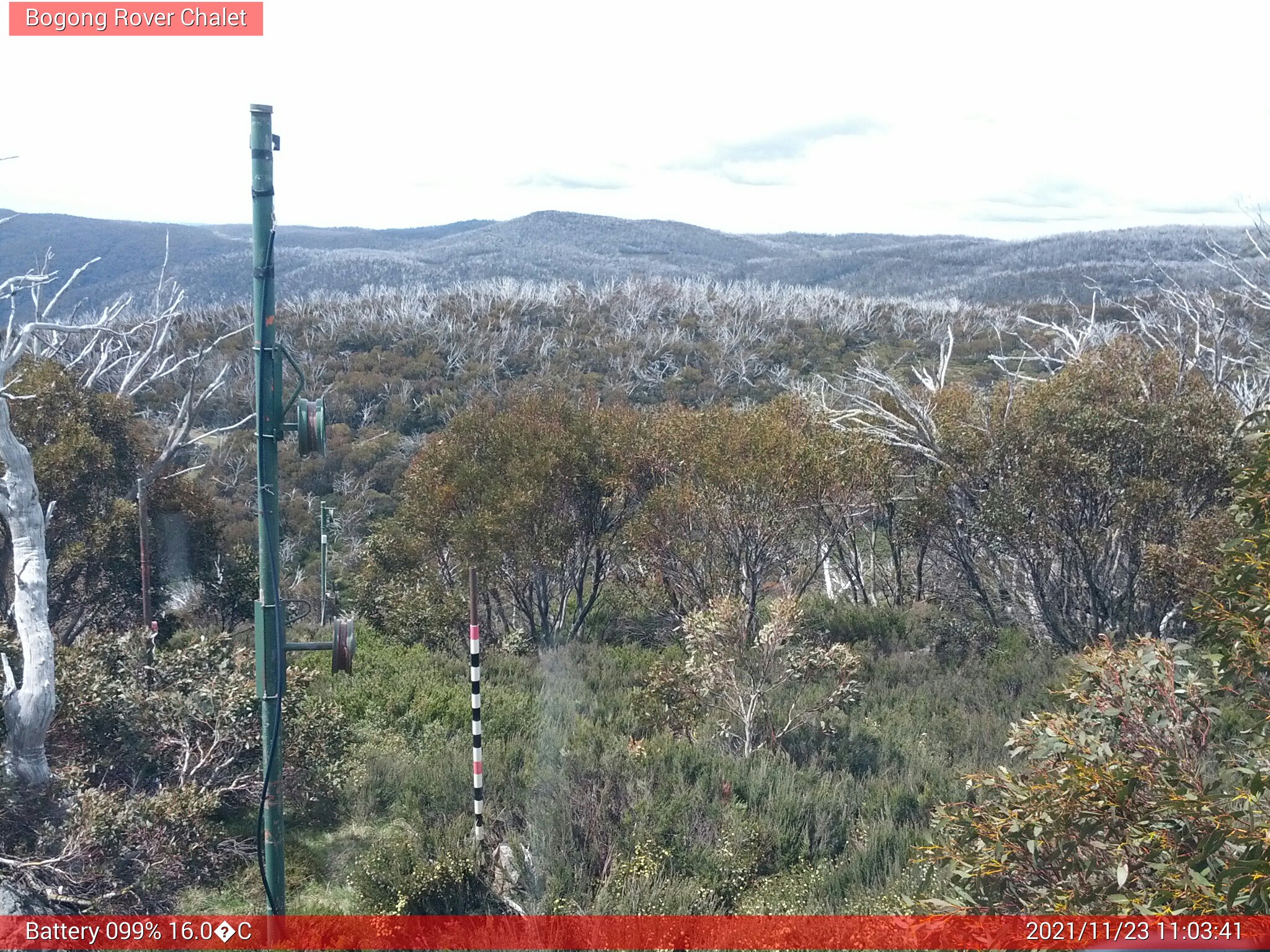 Bogong Web Cam 11:03am Tuesday 23rd of November 2021