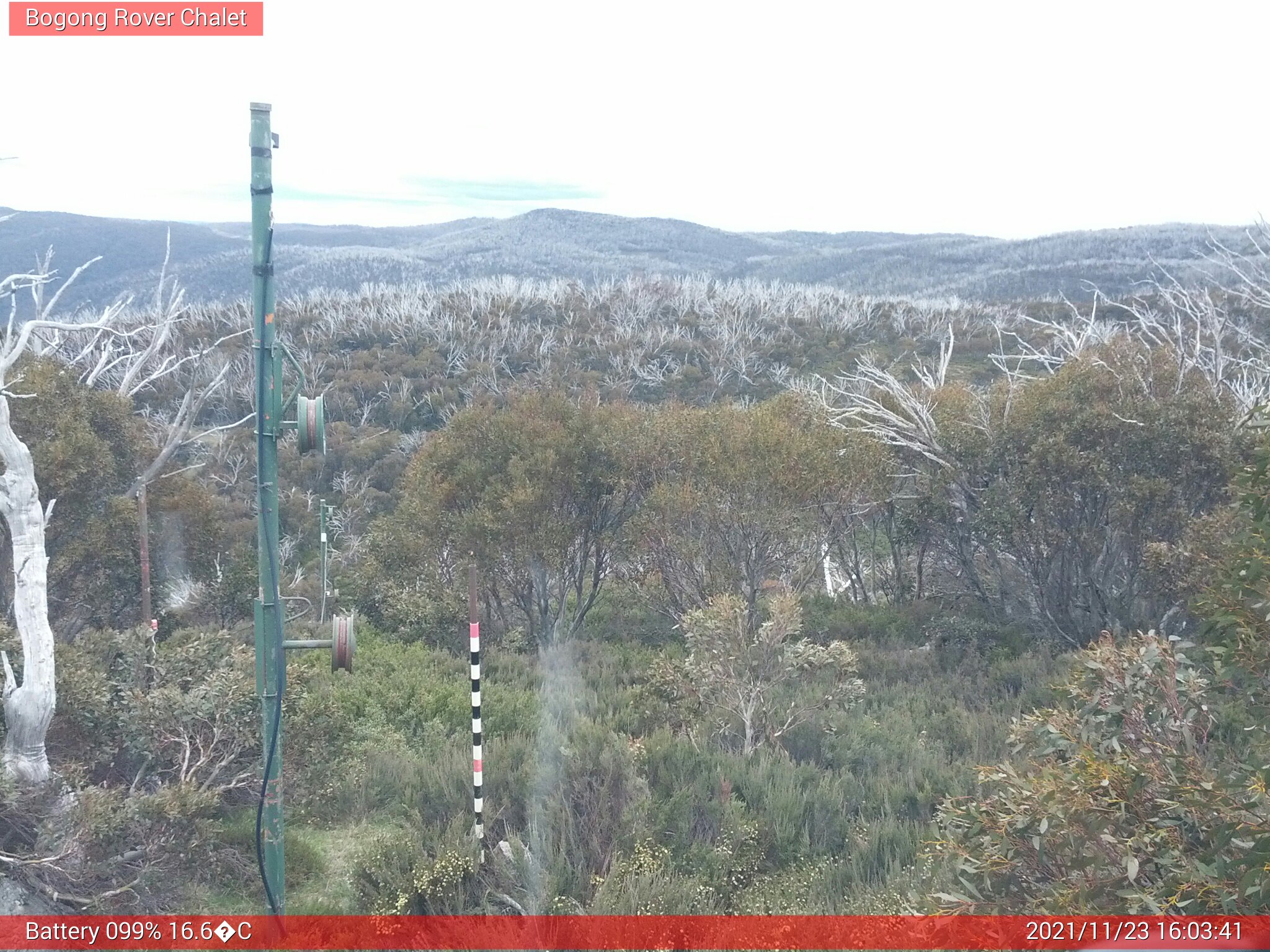 Bogong Web Cam 4:03pm Tuesday 23rd of November 2021