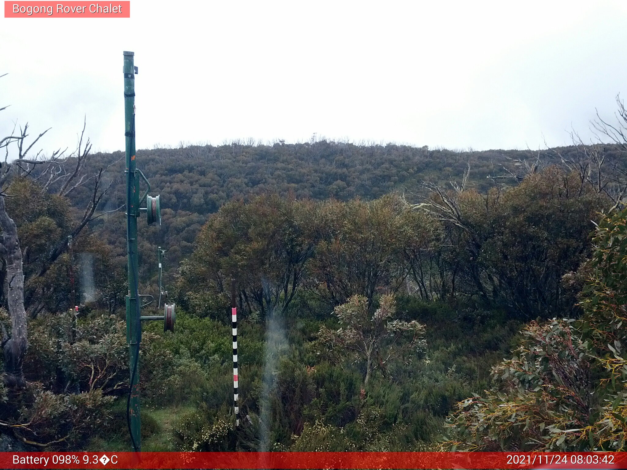 Bogong Web Cam 8:03am Wednesday 24th of November 2021