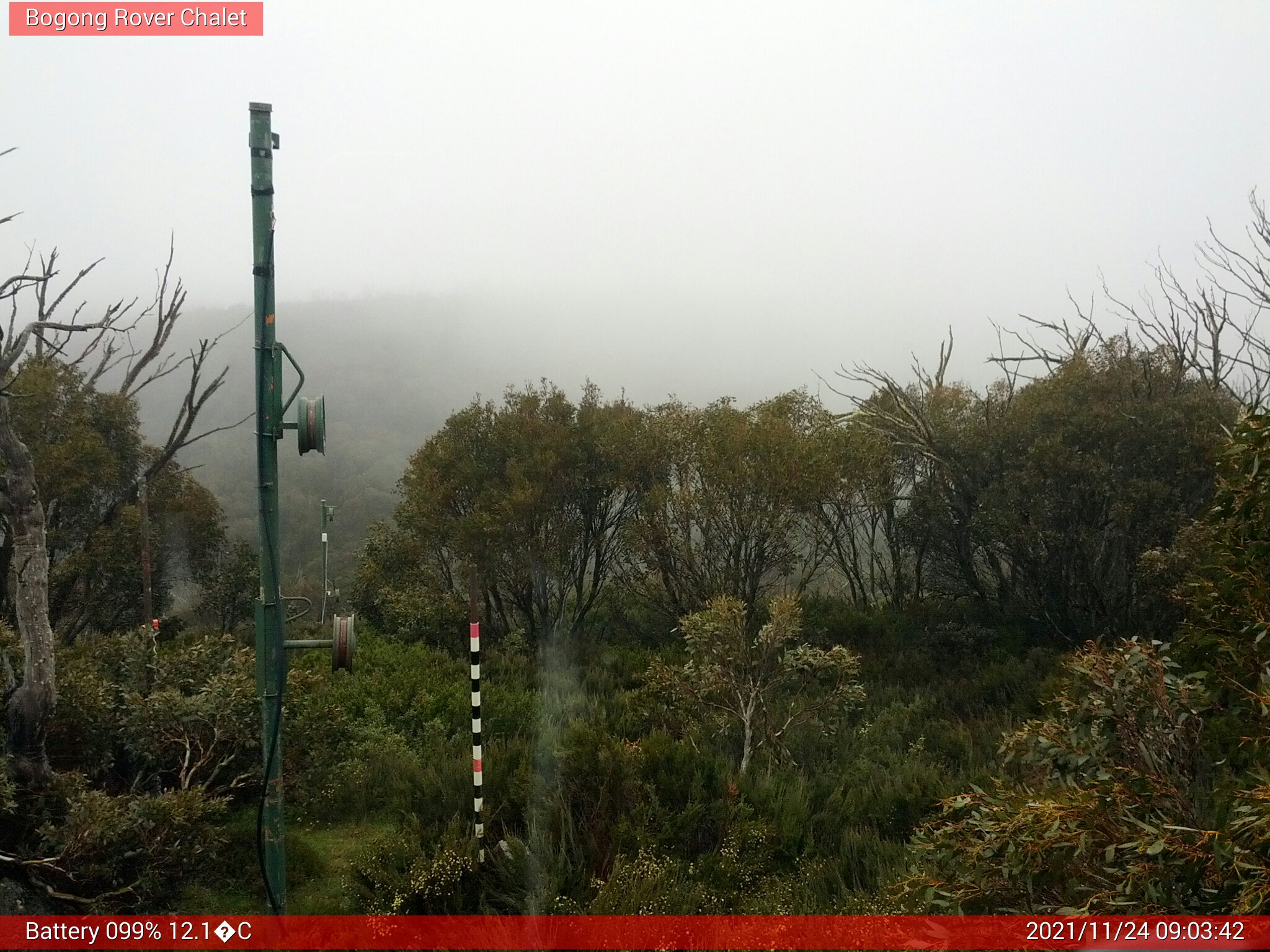 Bogong Web Cam 9:03am Wednesday 24th of November 2021