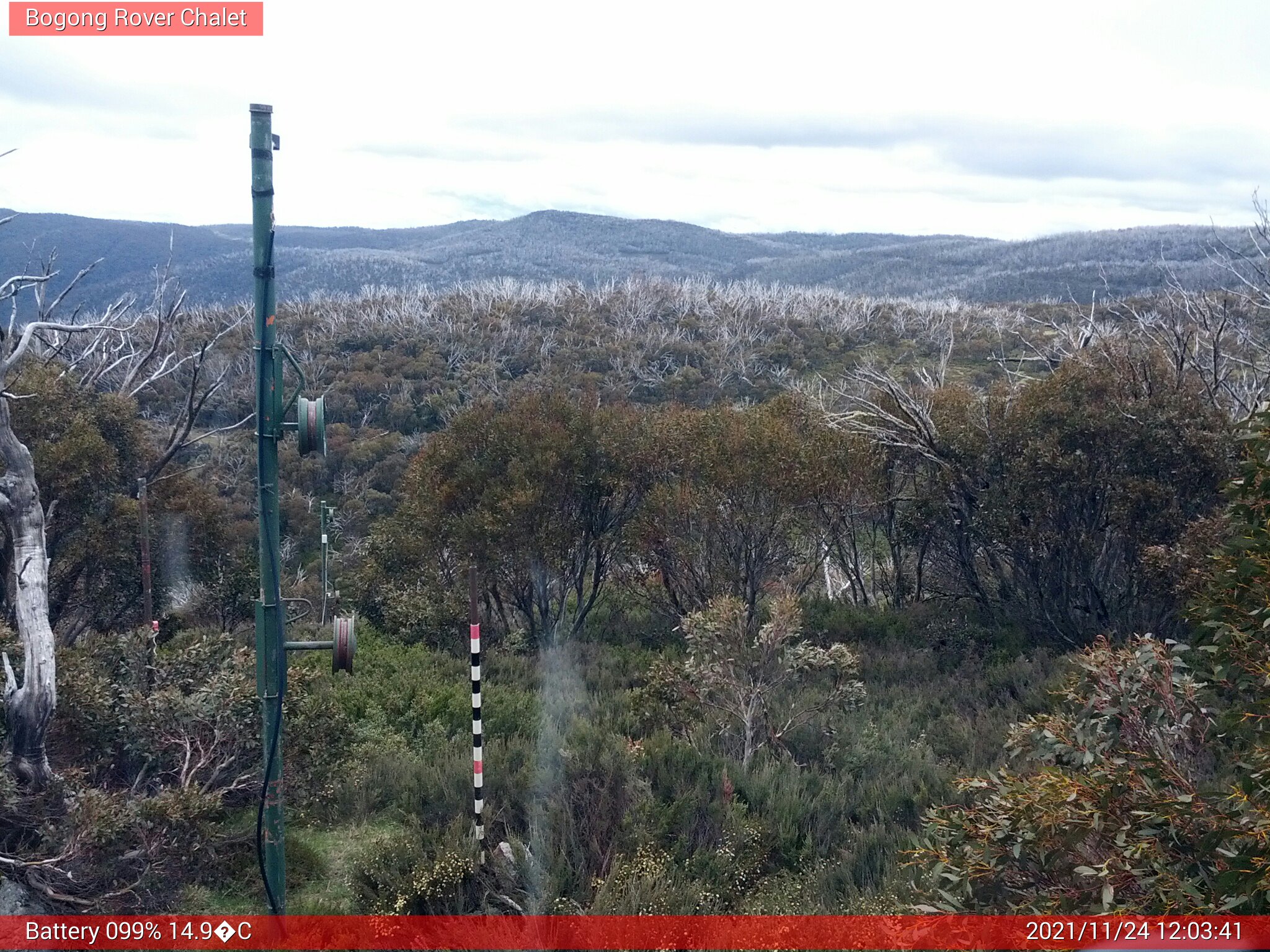 Bogong Web Cam 12:03pm Wednesday 24th of November 2021