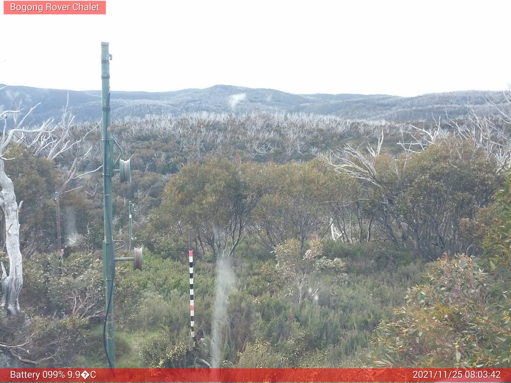 Bogong Web Cam 8:03am Thursday 25th of November 2021