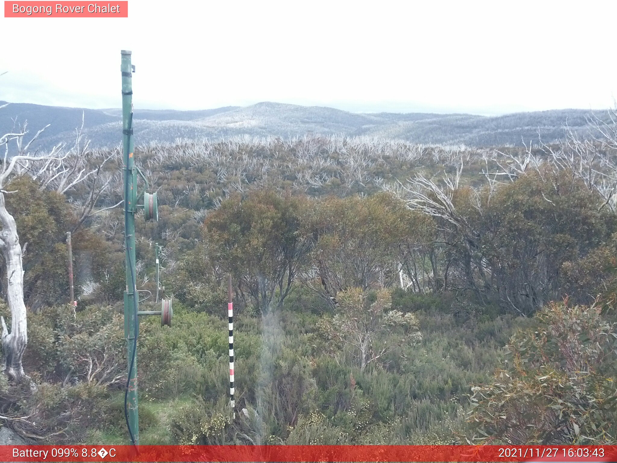 Bogong Web Cam 4:03pm Saturday 27th of November 2021