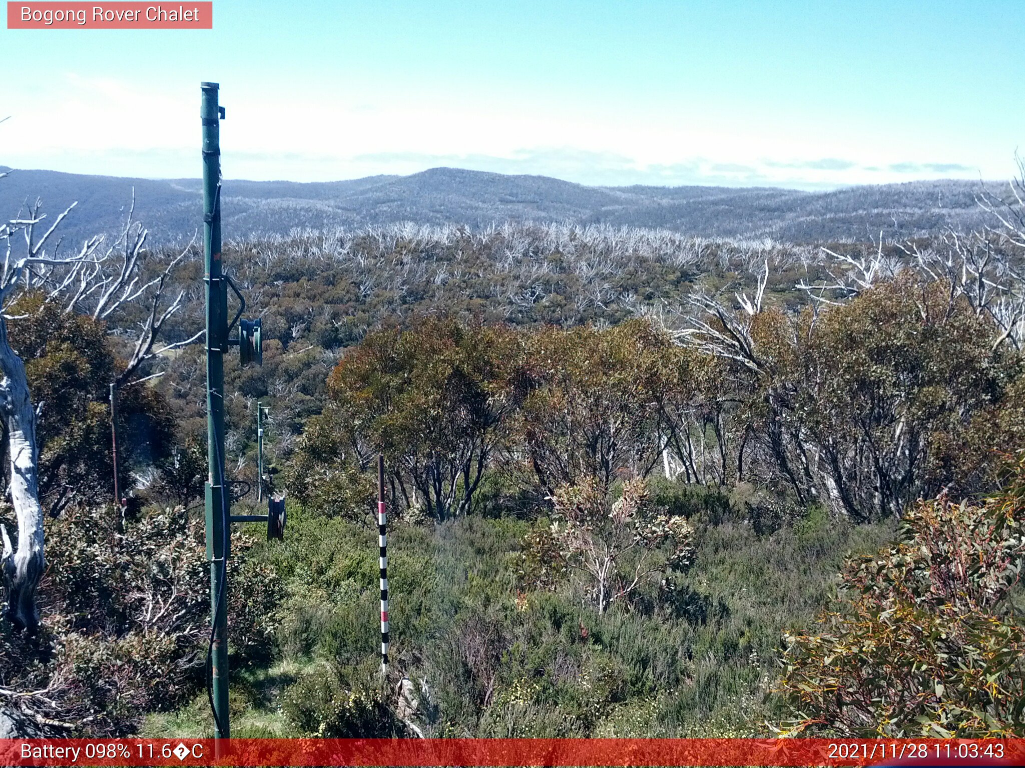 Bogong Web Cam 11:03am Sunday 28th of November 2021