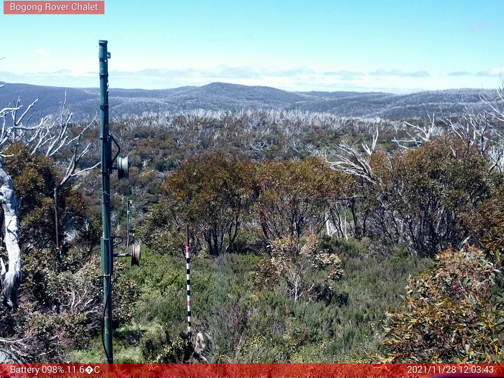 Bogong Web Cam 12:03pm Sunday 28th of November 2021