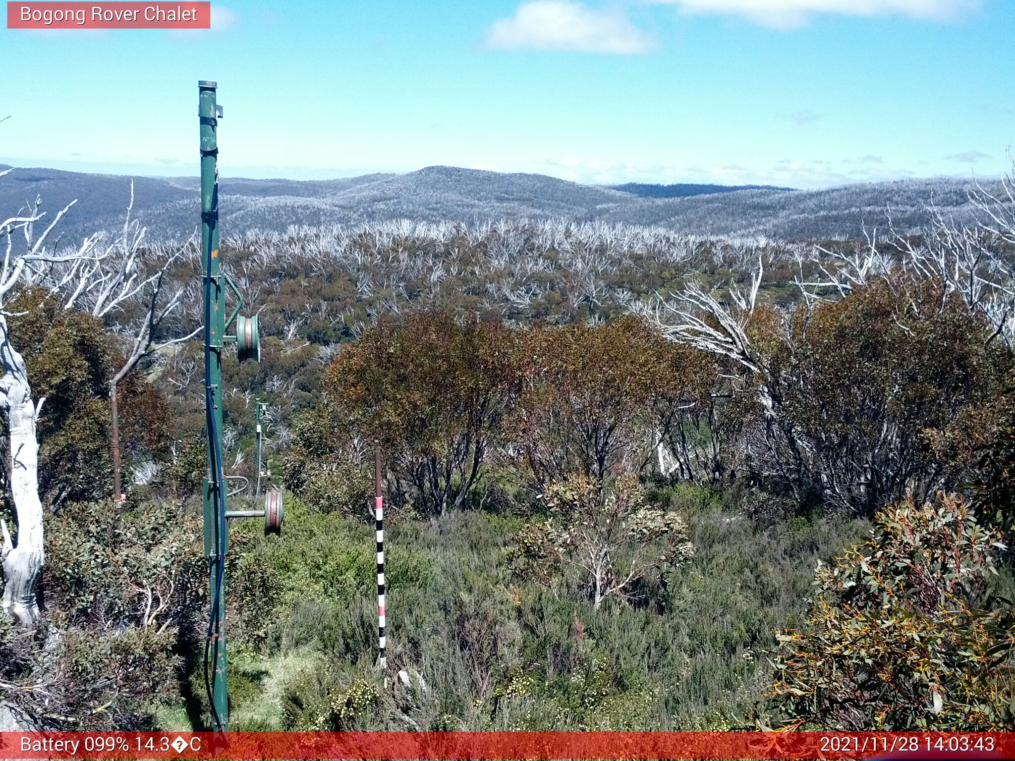 Bogong Web Cam 2:03pm Sunday 28th of November 2021