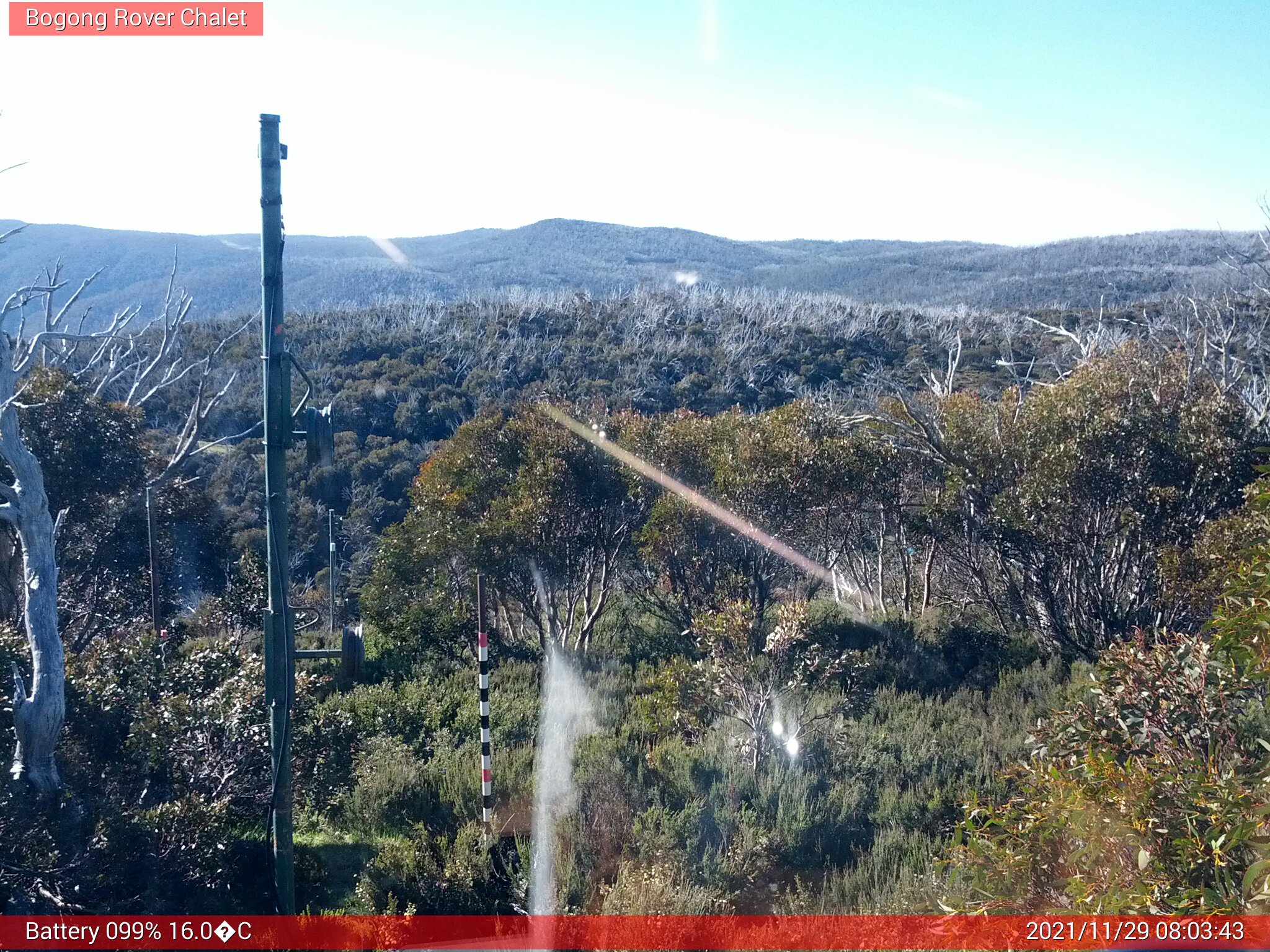 Bogong Web Cam 8:03am Monday 29th of November 2021