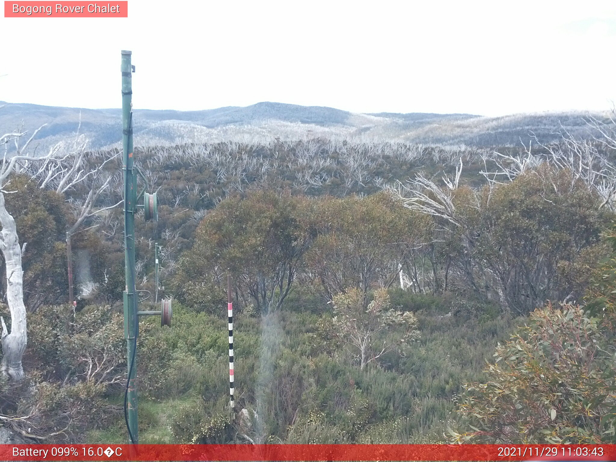 Bogong Web Cam 11:03am Monday 29th of November 2021