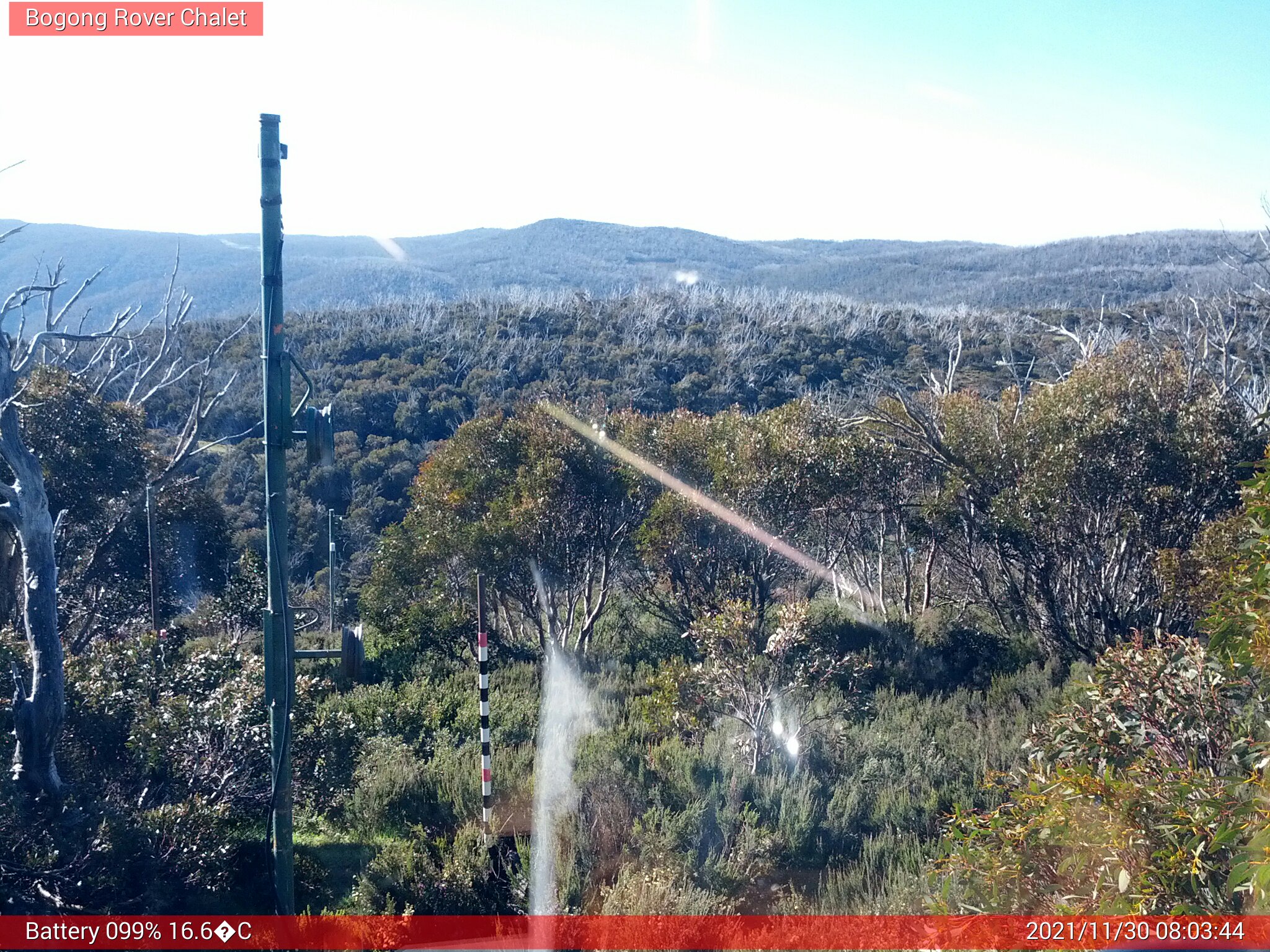 Bogong Web Cam 8:03am Tuesday 30th of November 2021