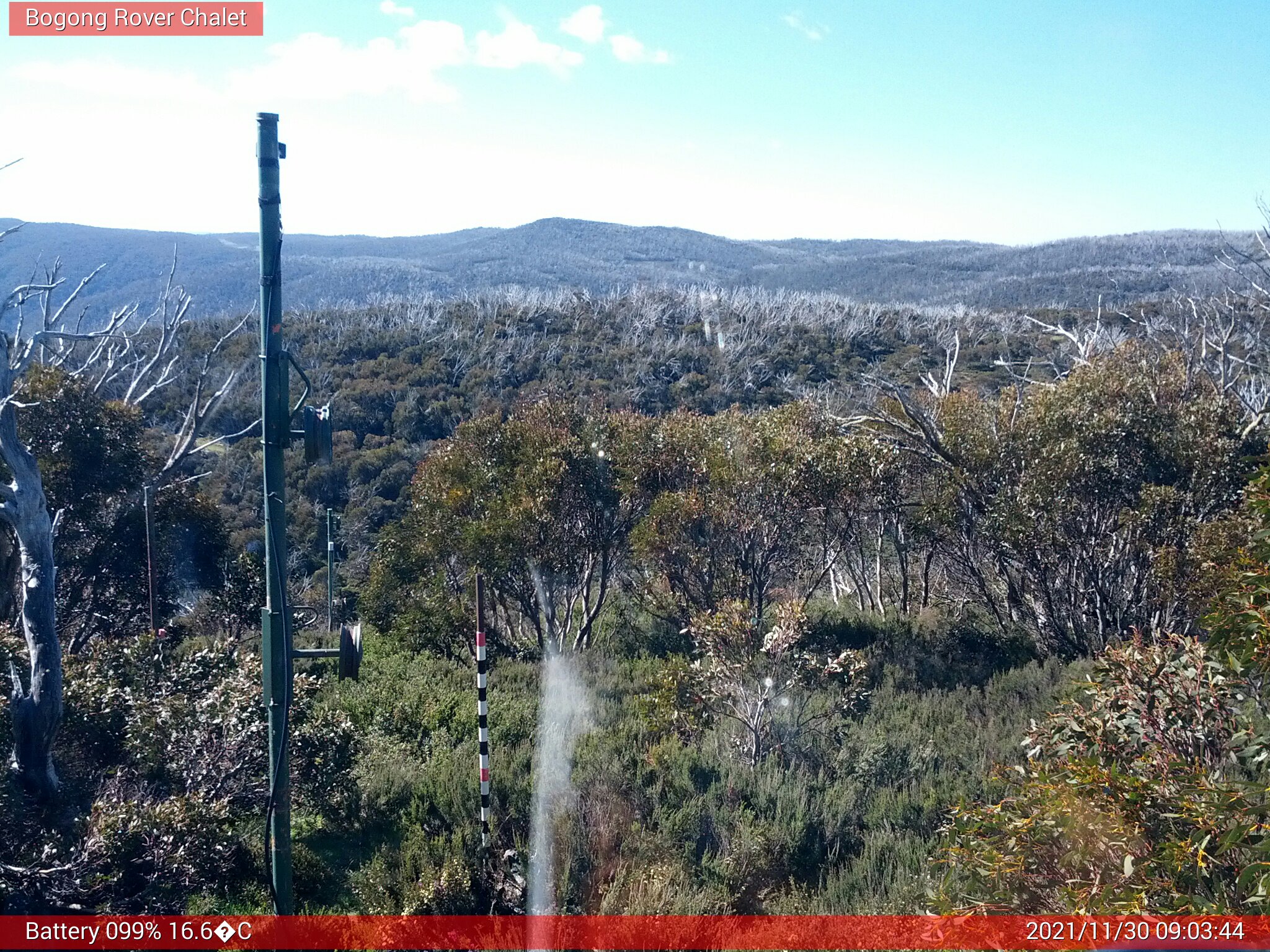 Bogong Web Cam 9:03am Tuesday 30th of November 2021