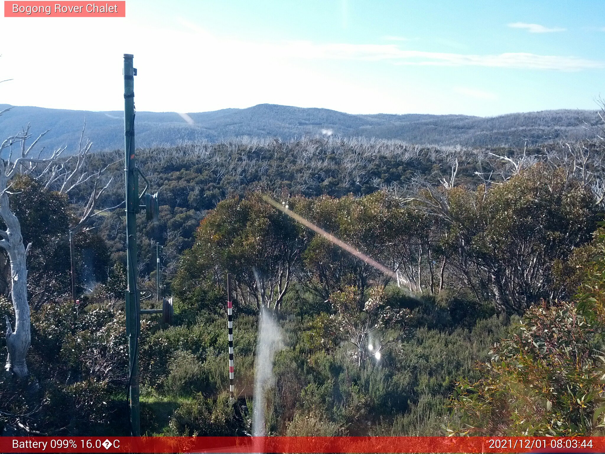 Bogong Web Cam 8:03am Wednesday 1st of December 2021