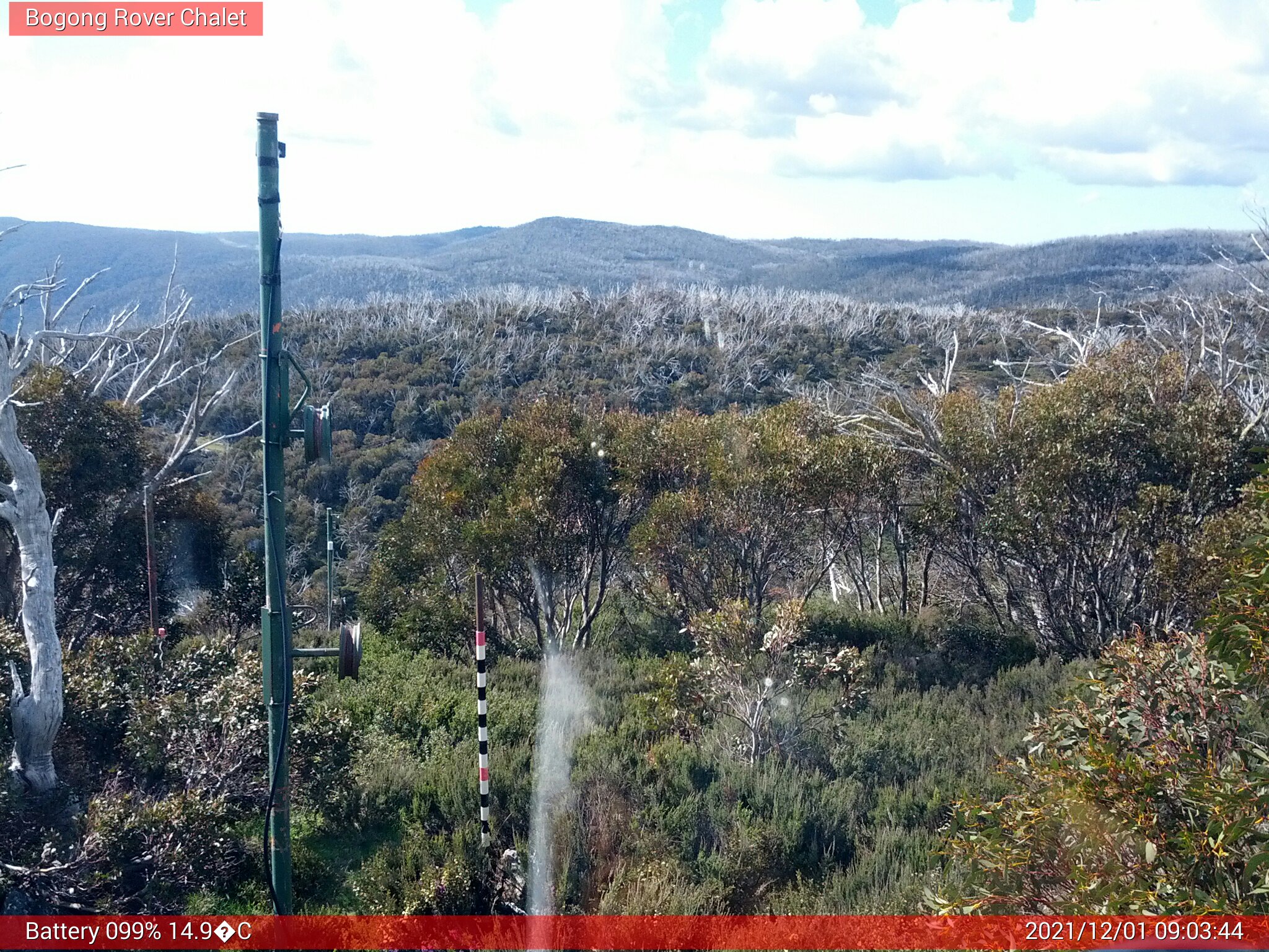 Bogong Web Cam 9:03am Wednesday 1st of December 2021