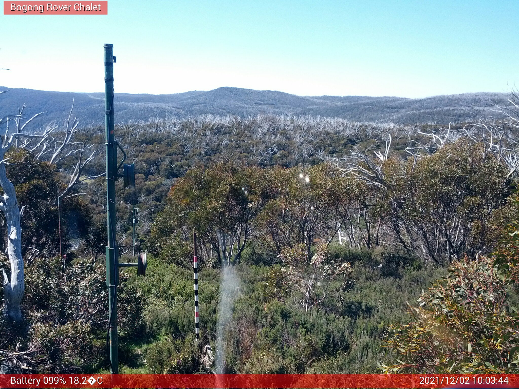 Bogong Web Cam 10:03am Thursday 2nd of December 2021