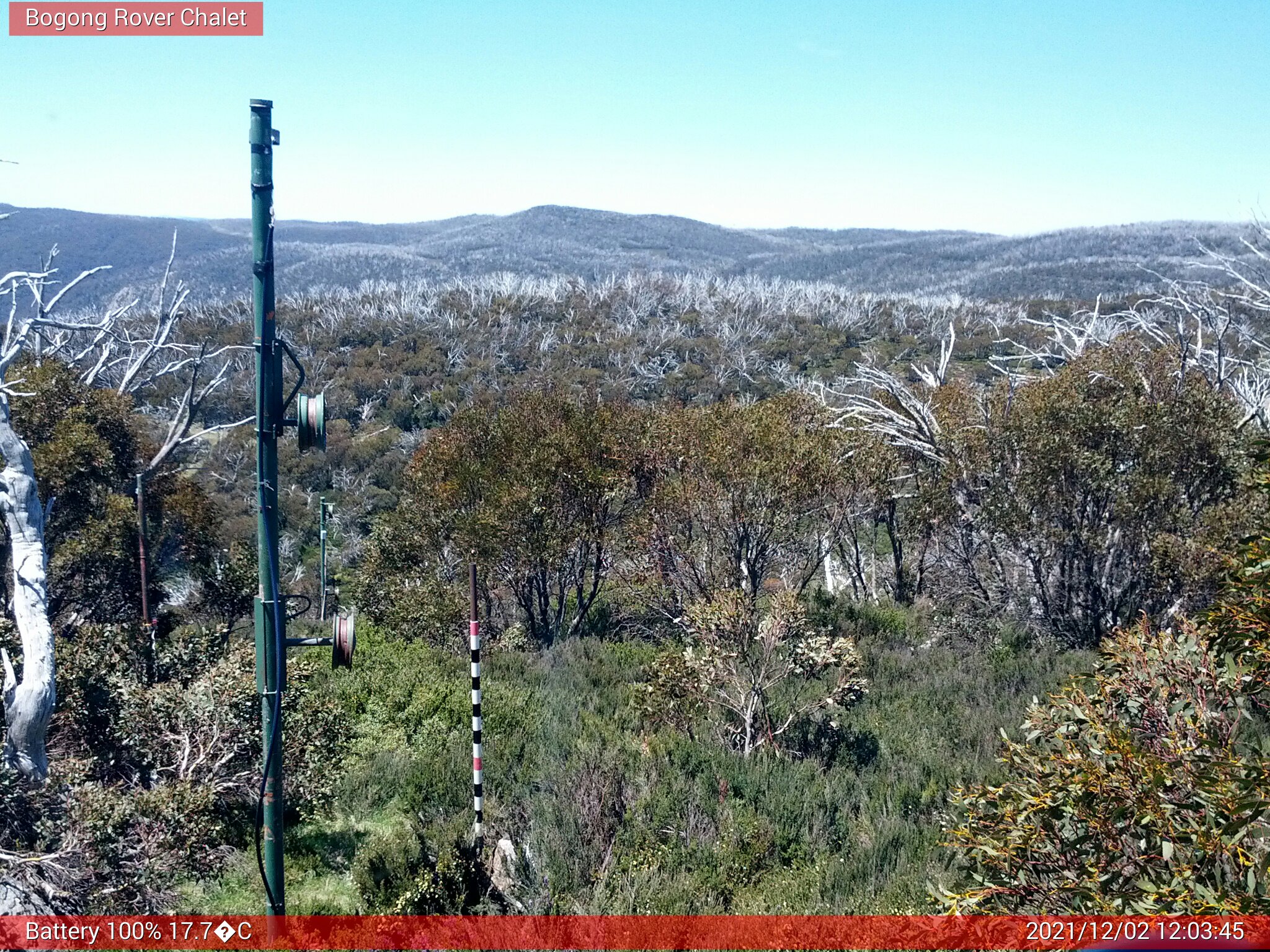 Bogong Web Cam 12:03pm Thursday 2nd of December 2021