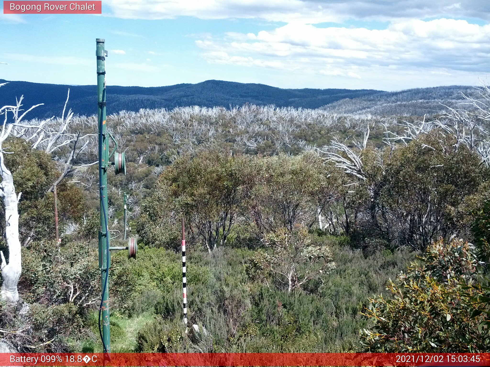 Bogong Web Cam 3:03pm Thursday 2nd of December 2021