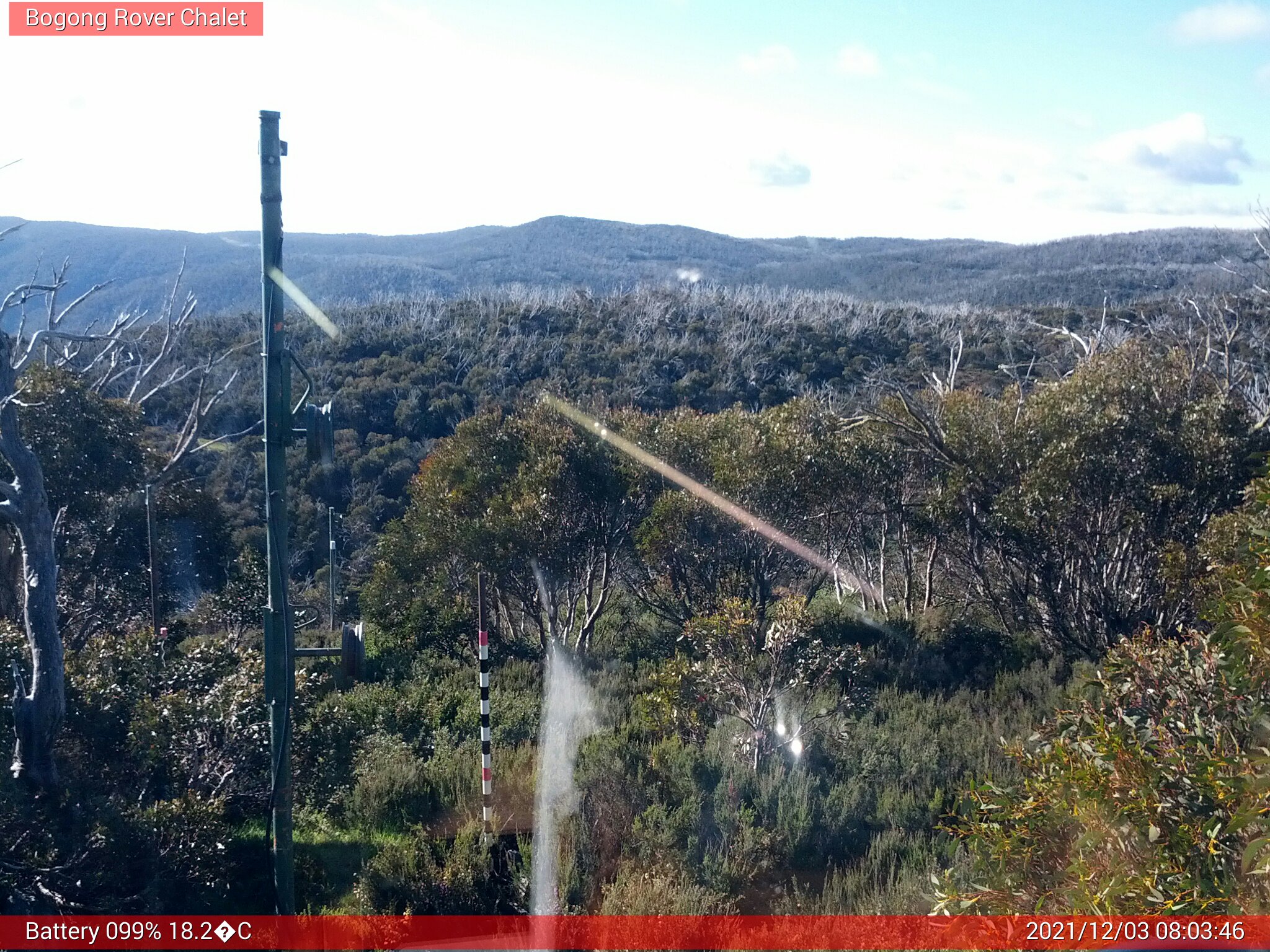 Bogong Web Cam 8:03am Friday 3rd of December 2021