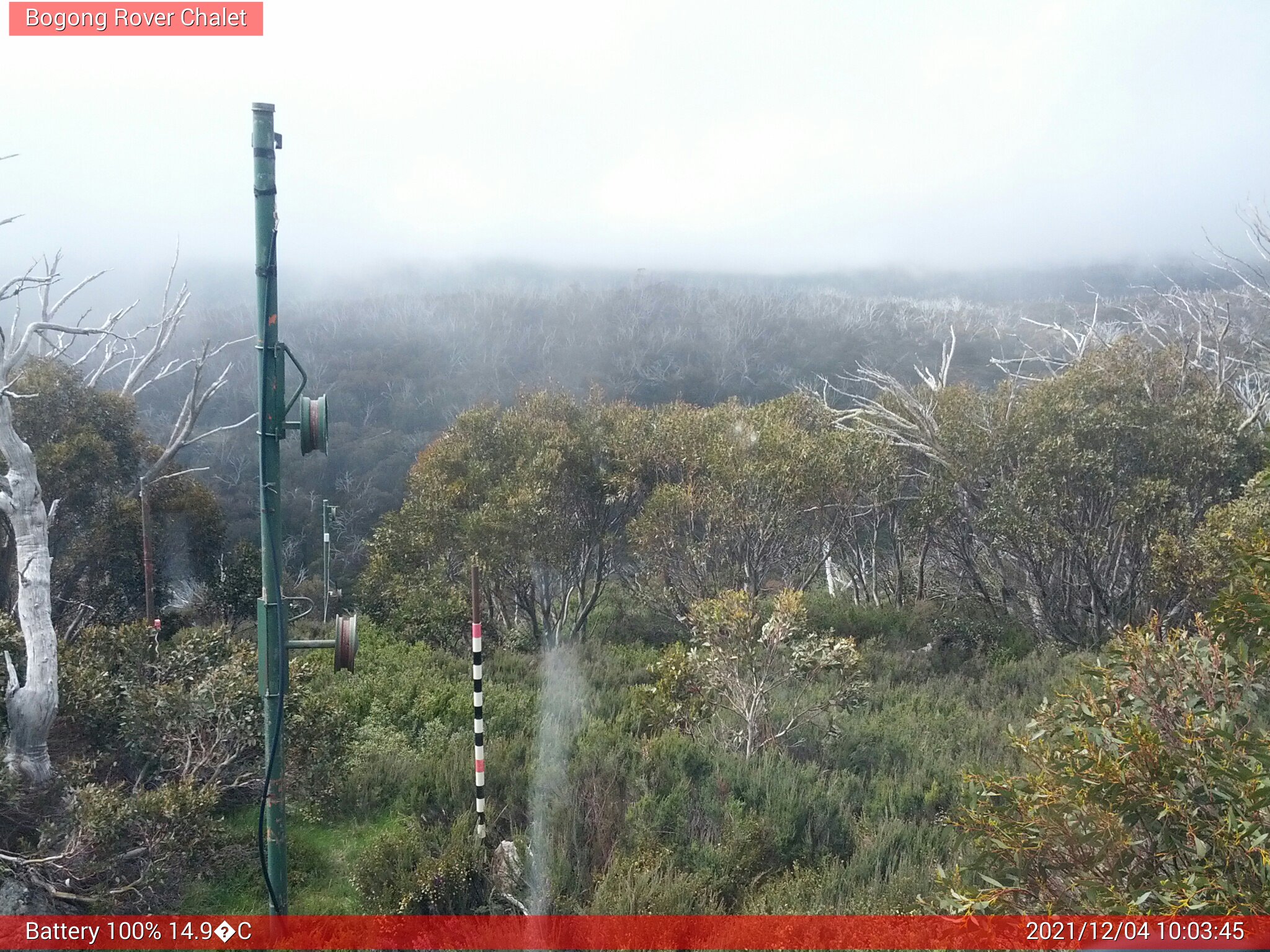 Bogong Web Cam 10:03am Saturday 4th of December 2021