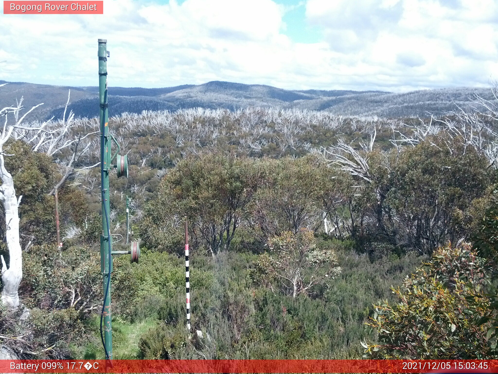 Bogong Web Cam 3:03pm Sunday 5th of December 2021