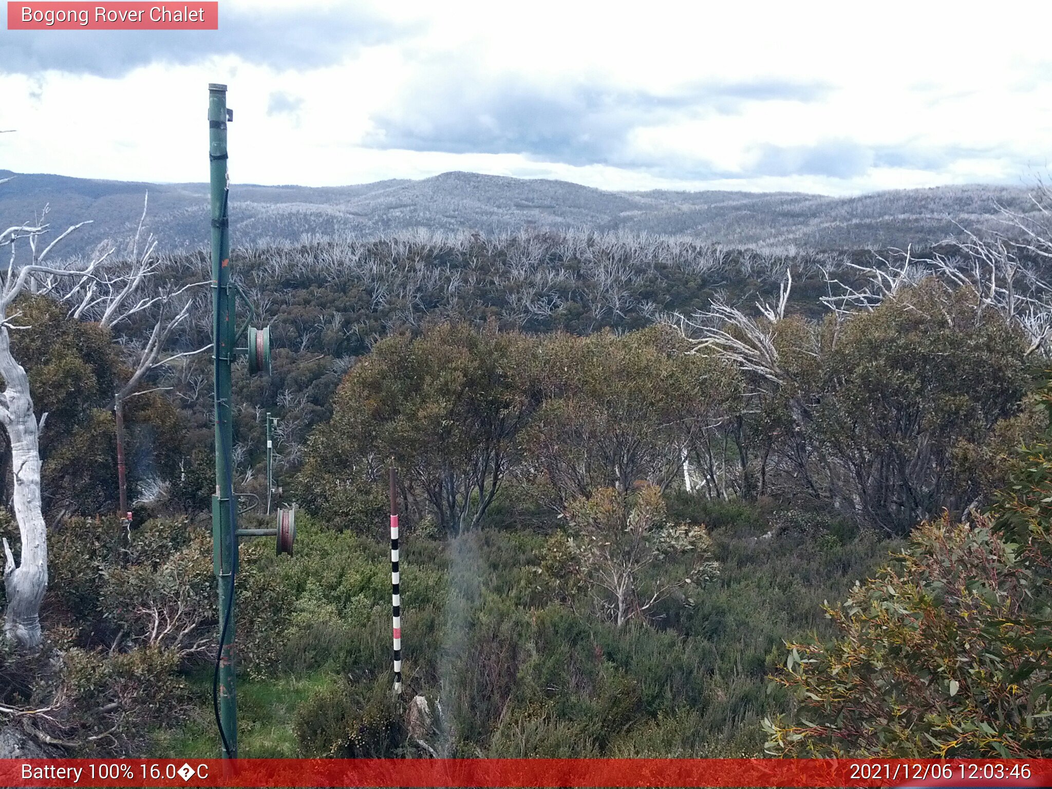 Bogong Web Cam 12:03pm Monday 6th of December 2021