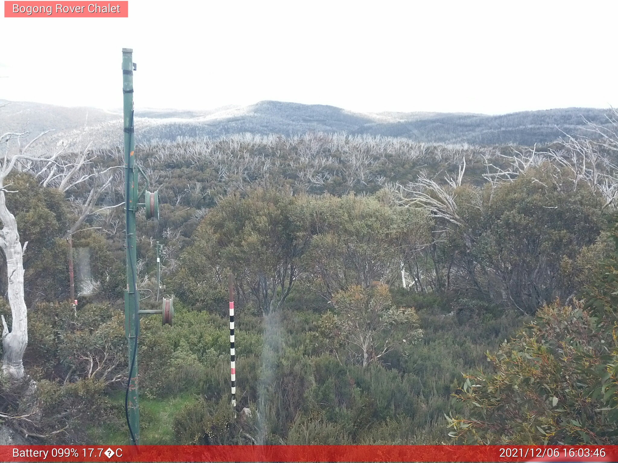 Bogong Web Cam 4:03pm Monday 6th of December 2021