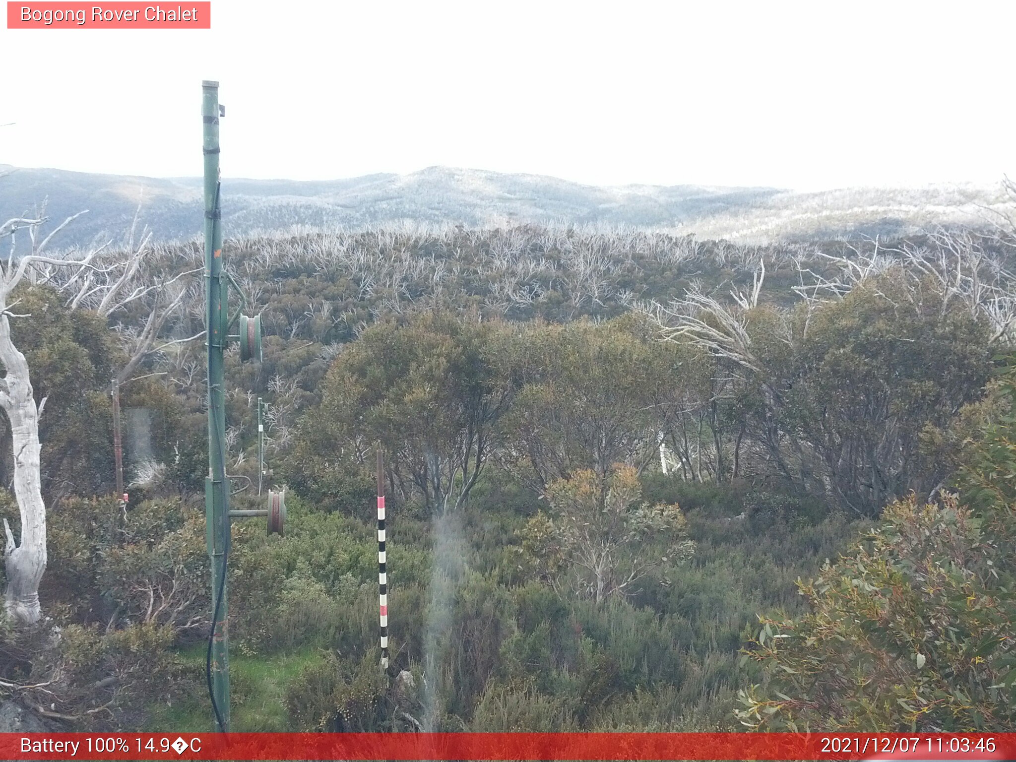 Bogong Web Cam 11:03am Tuesday 7th of December 2021