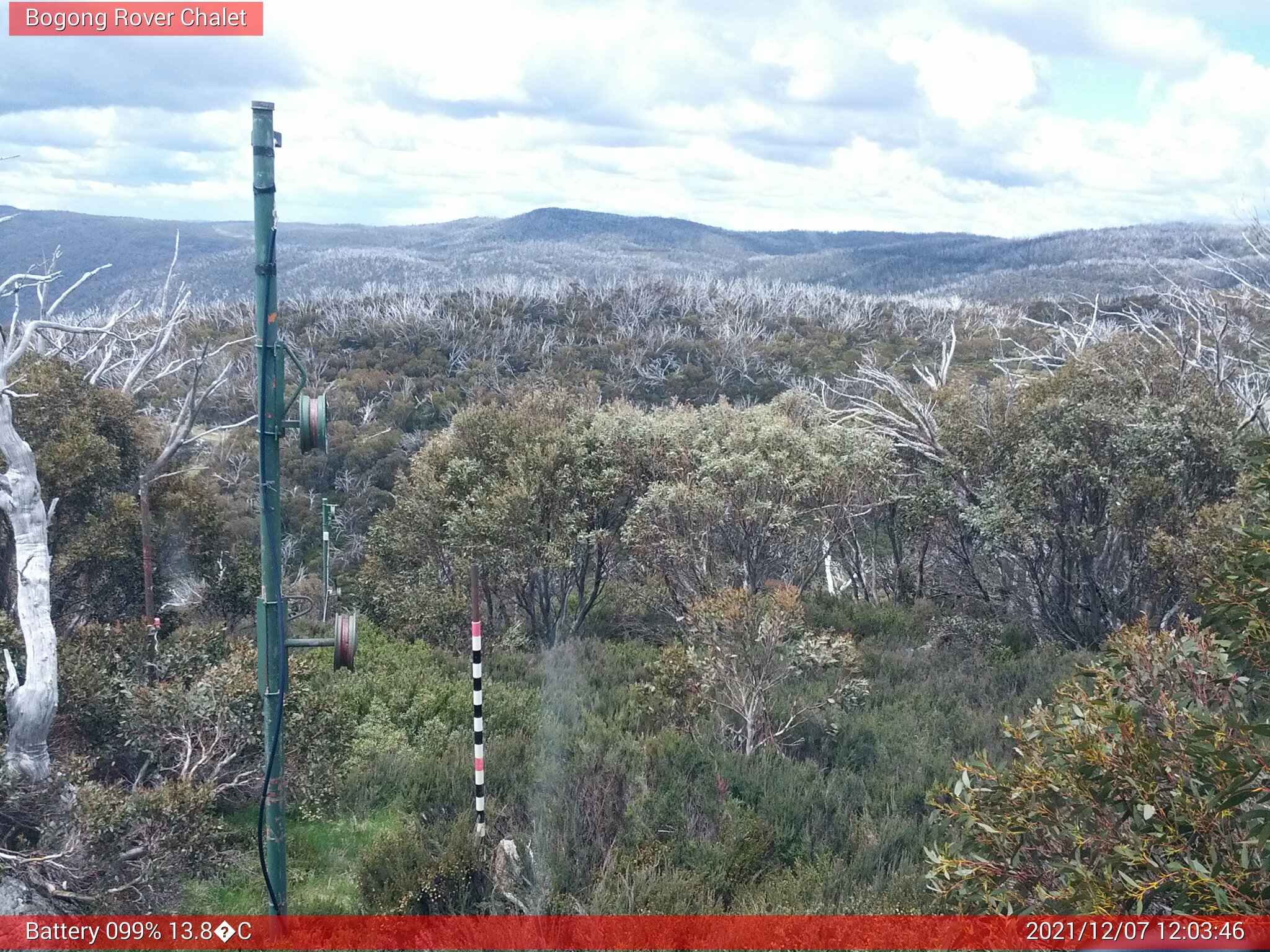 Bogong Web Cam 12:03pm Tuesday 7th of December 2021